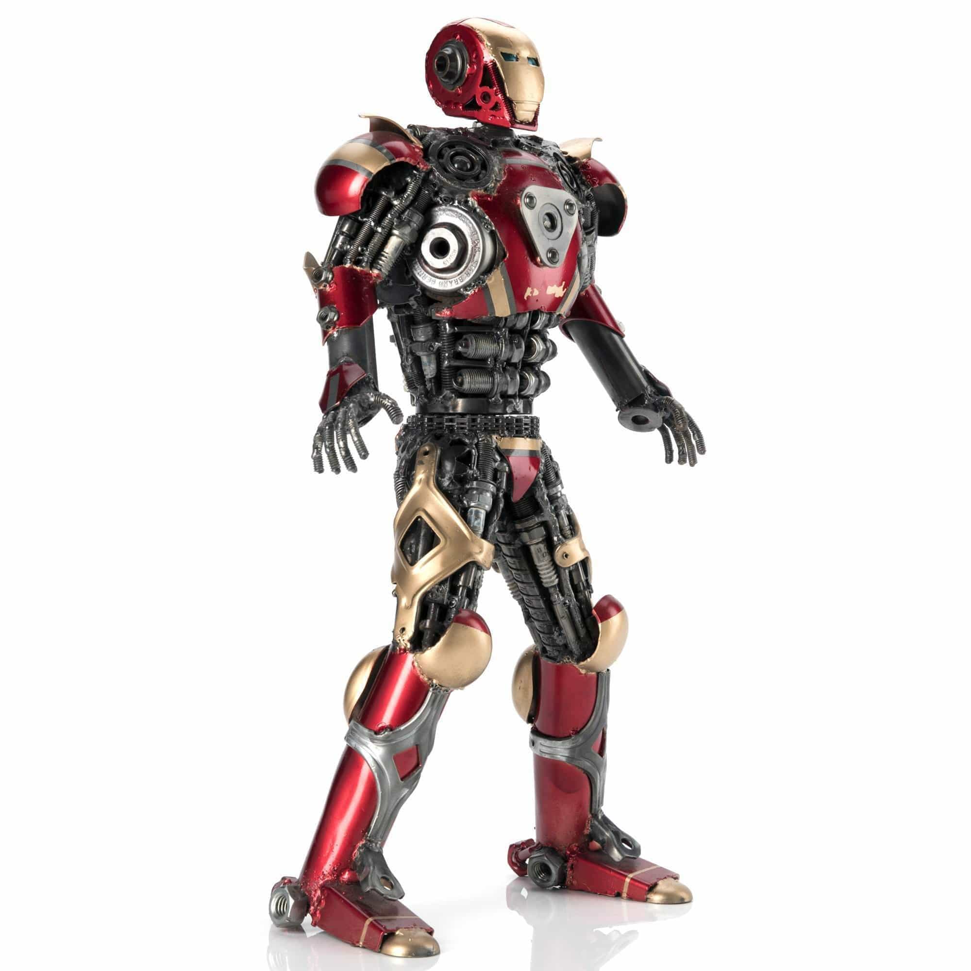Kalifano Recycled Metal Art 20" Red Iron Man Inspired Recycled Metal Sculpture RMS-IMR50x34-S