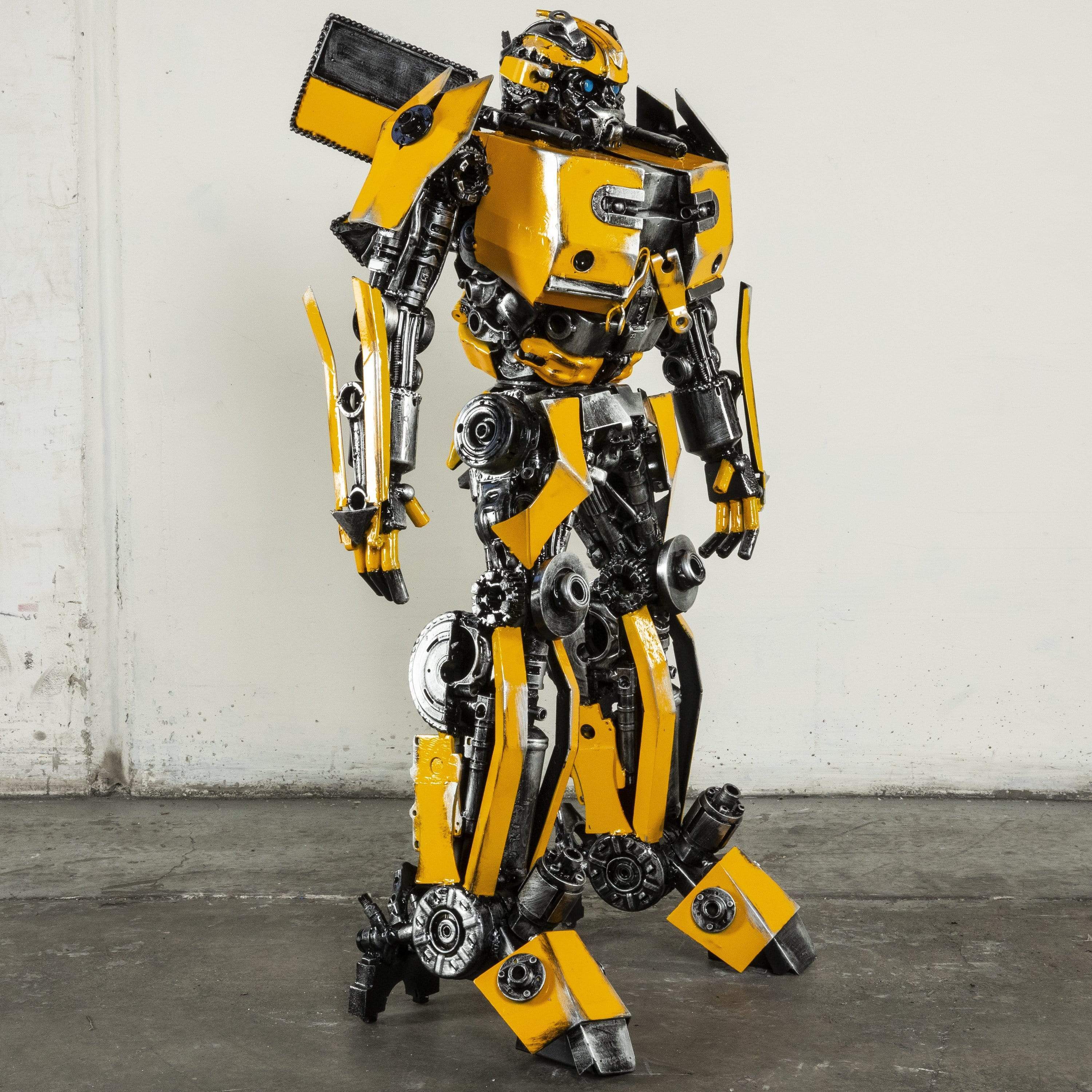 Kalifano Recycled Metal Art 44" Bumblebee Inspired Recycled Metal Art Sculpture RMS-BB110-P