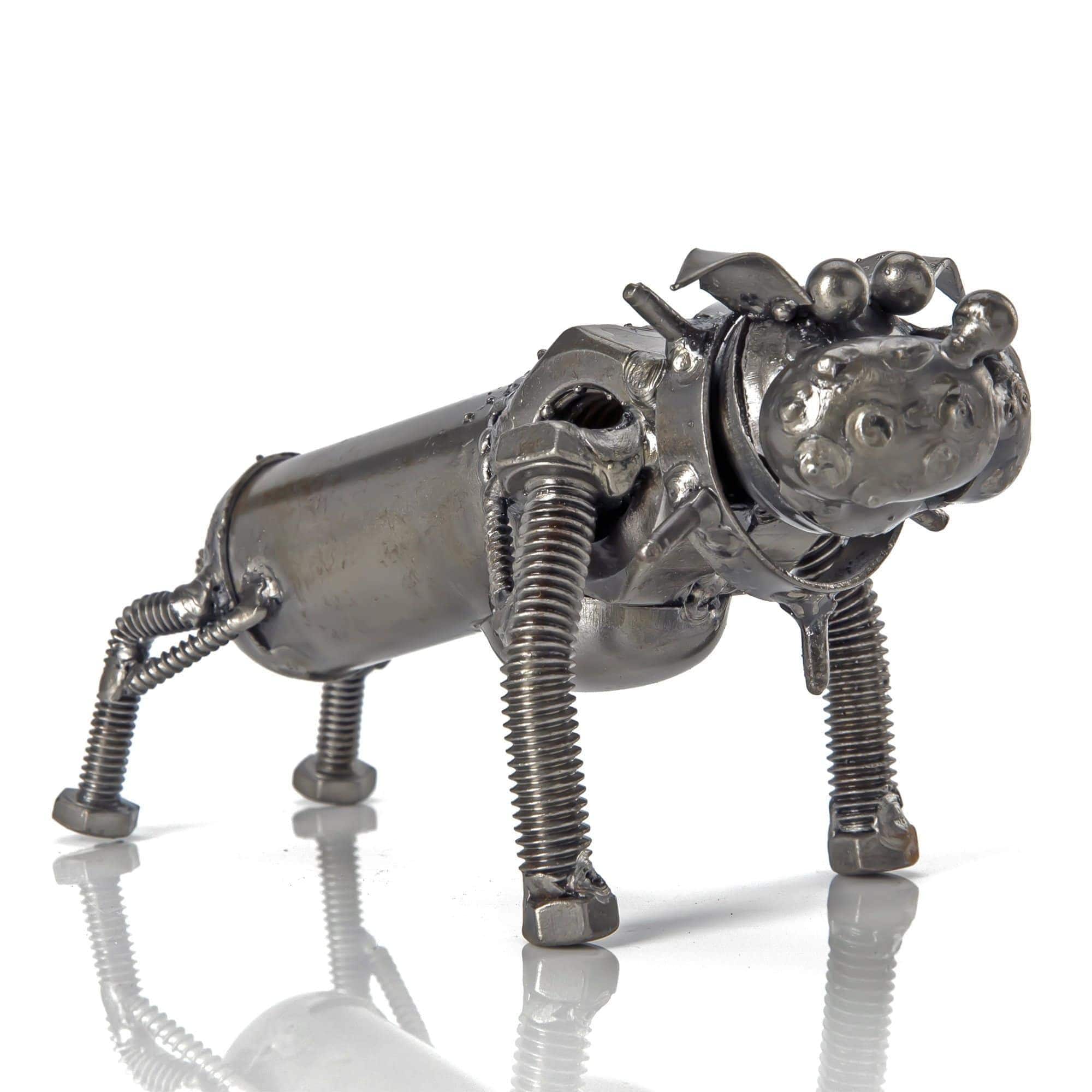 Kalifano Recycled Metal Art Bull Dog Inspired Recycled Metal Sculpture RMS-150DOG-N