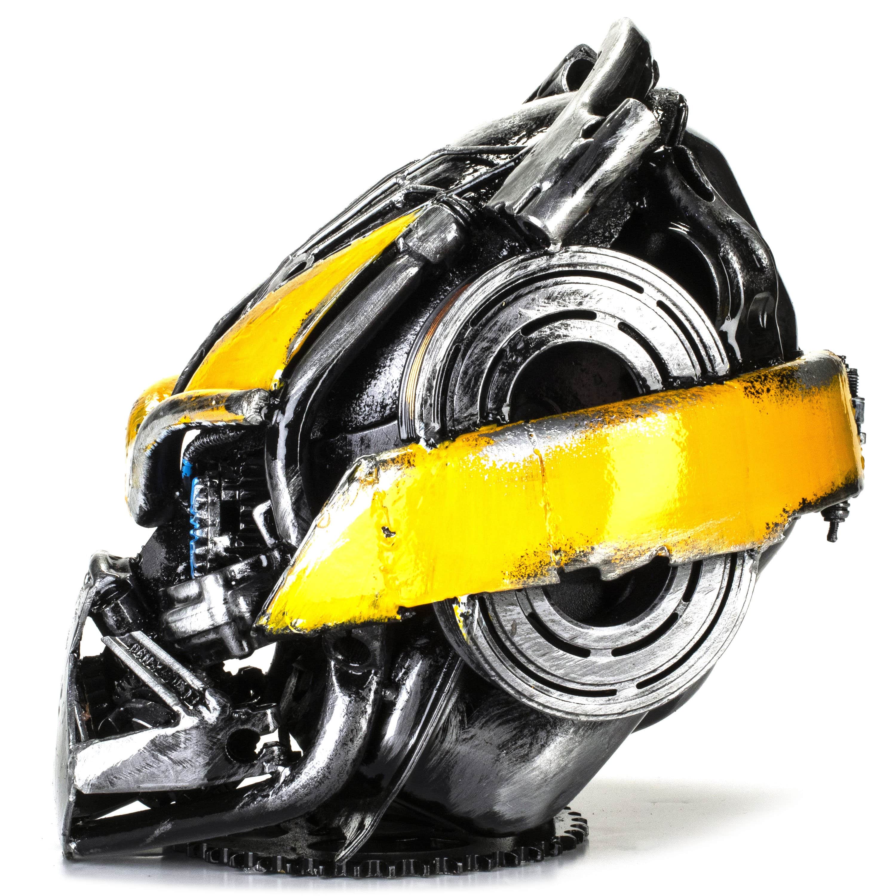 Kalifano Recycled Metal Art BumbleBee Head Inspired Recycled Metal Art Sculpture RMS-HEAD-BB