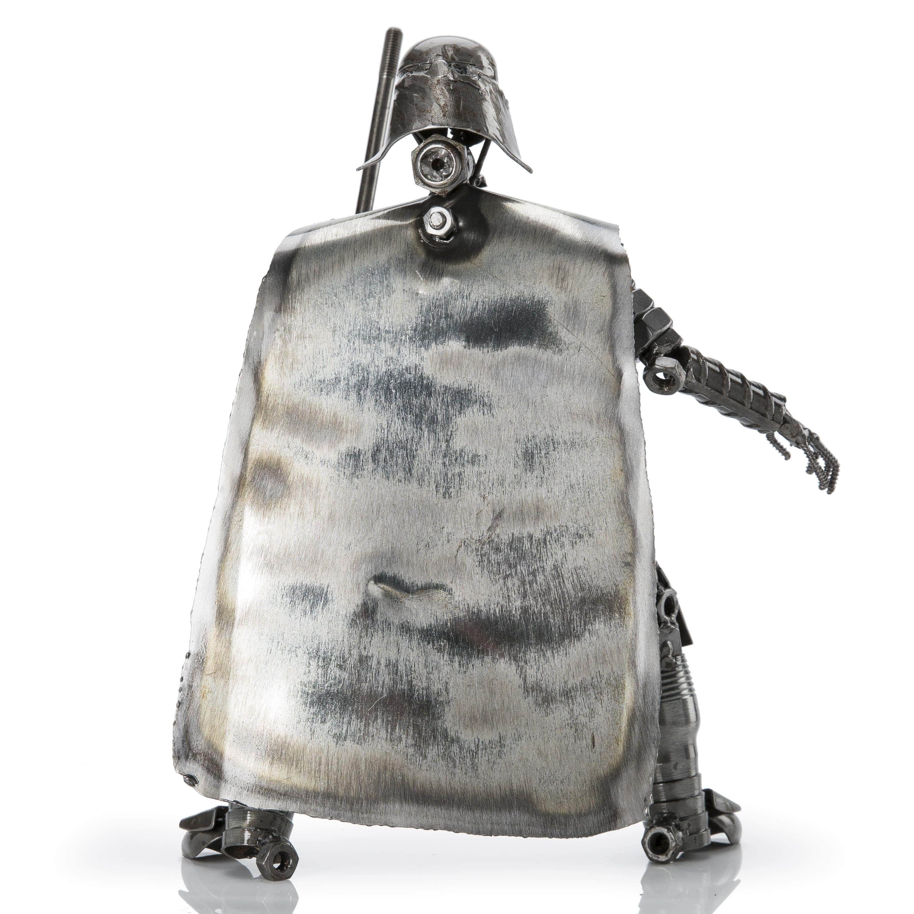 Kalifano Recycled Metal Art Darth Vader with Sword Inspired Recycled Metal Sculpture RMS-700DVA-N