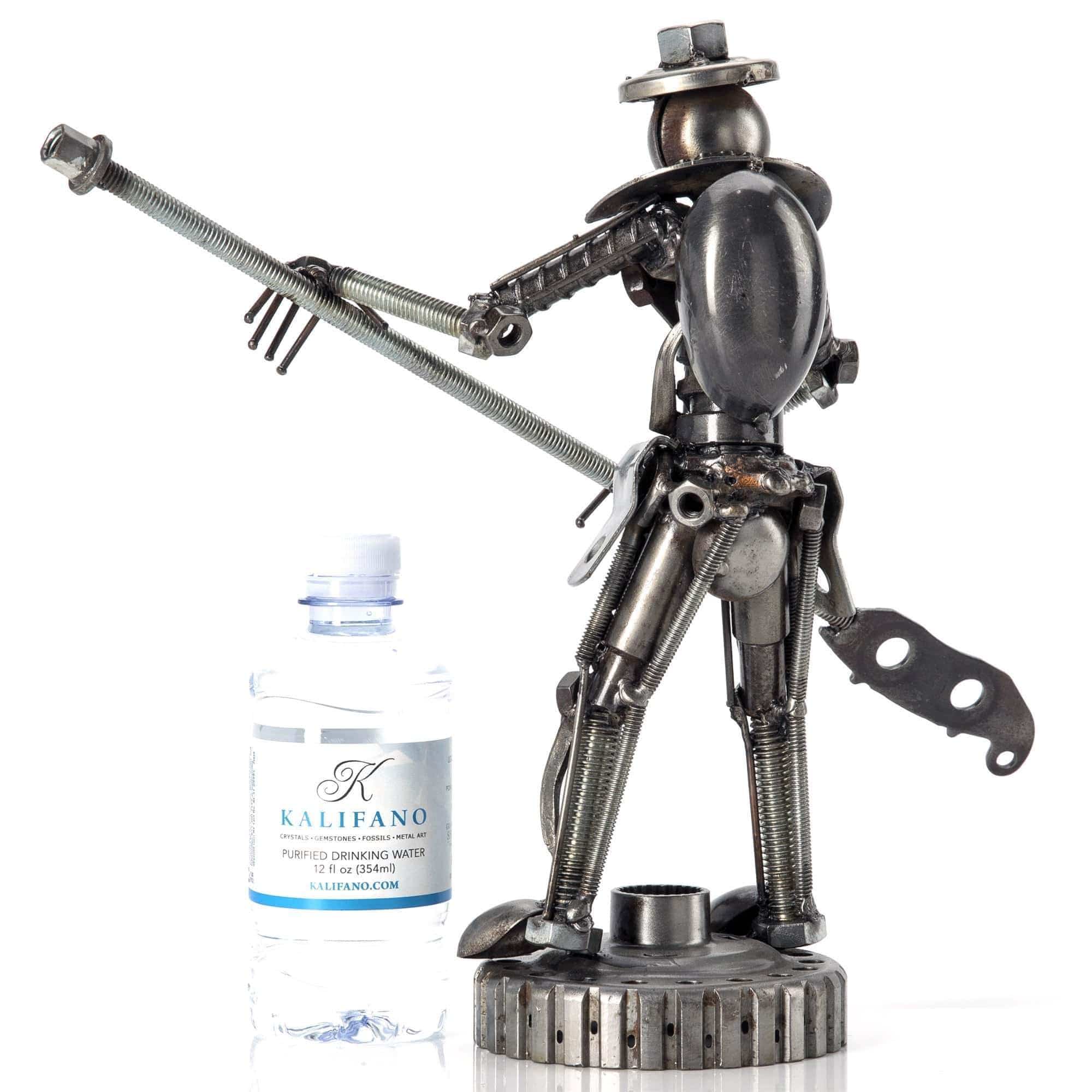 Kalifano Recycled Metal Art Gondolier Inspired Recycled Metal Sculpture RMS-G35x22-S