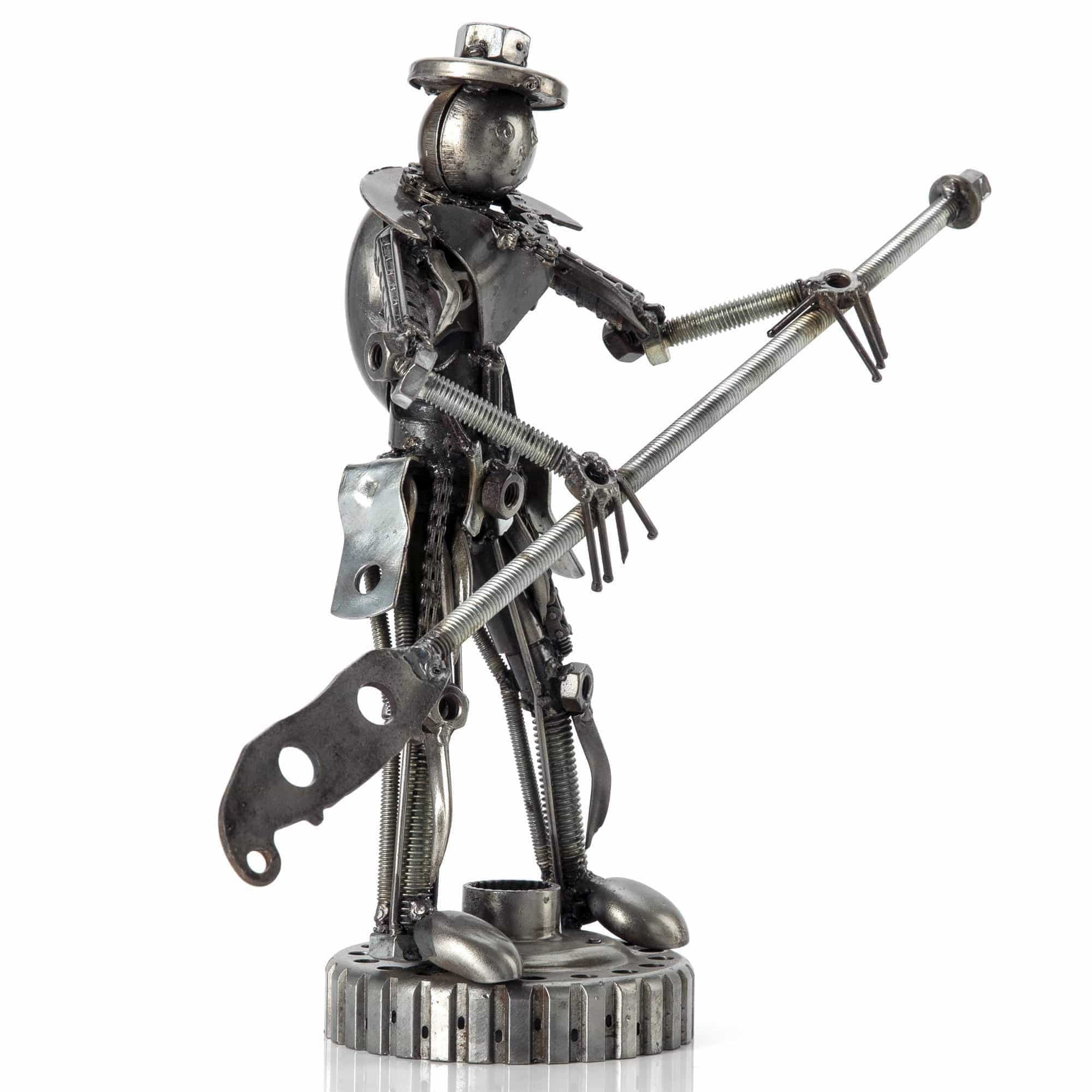Kalifano Recycled Metal Art Gondolier Inspired Recycled Metal Sculpture RMS-G35x22-S