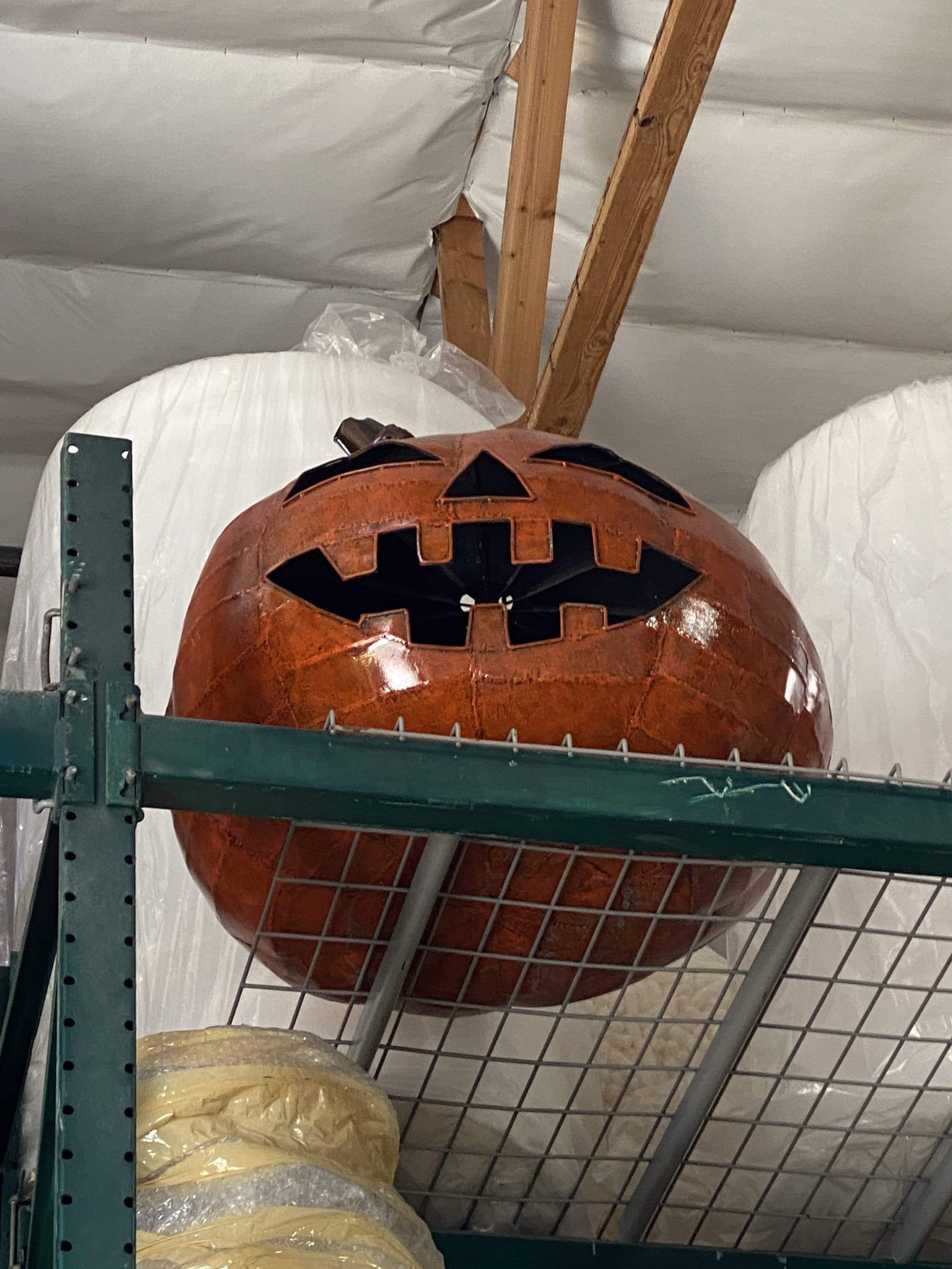 Kalifano Recycled Metal Art Pumpkin Inspired Recycled Metal Sculpture Original, One-of-a-Kind Work of Art 0.8 m x 0.8 m RMS-PK80x80-N
