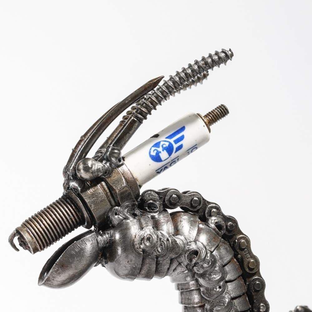 Kalifano Recycled Metal Art Small Dragon Inspired Recycled Metal Sculpture RMS-600DG-N