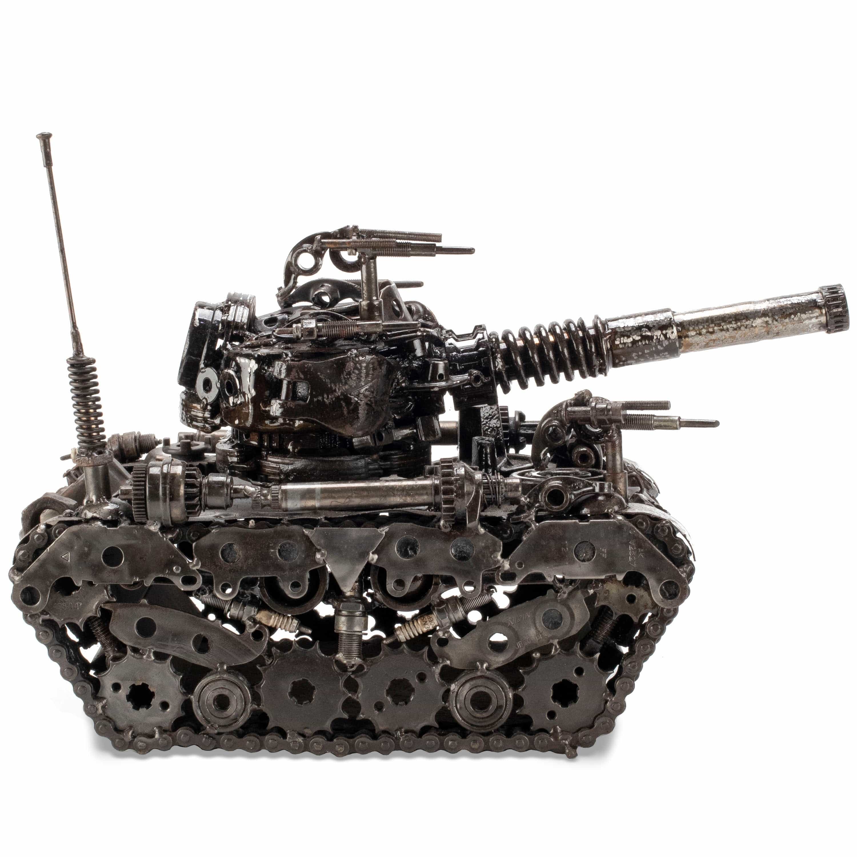 Kalifano Recycled Metal Art Tank Inspired Recycled Metal Art Sculpture - RMS-TANK30-Y