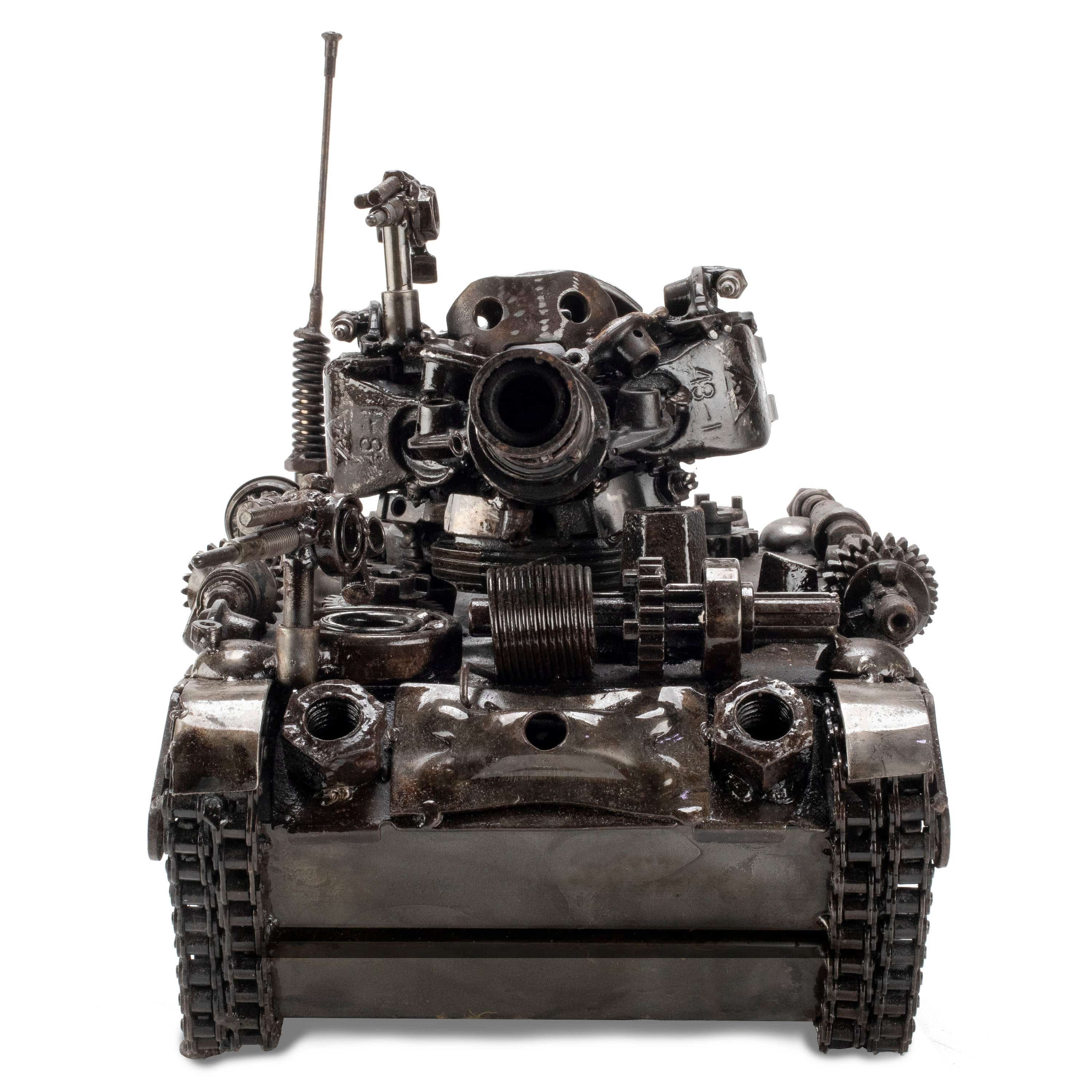 Kalifano Recycled Metal Art Tank Inspired Recycled Metal Art Sculpture - RMS-TANK30-Y