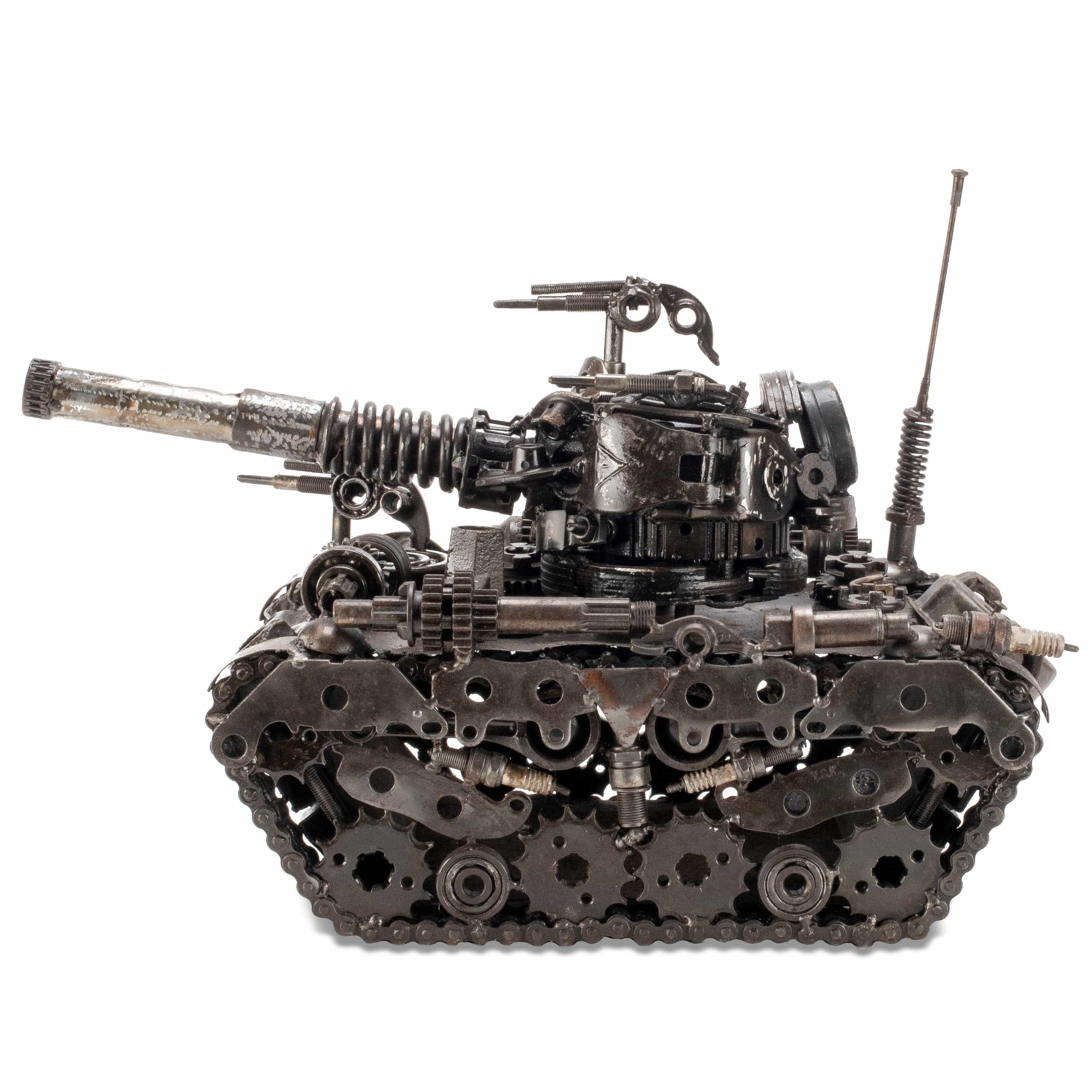 Kalifano Recycled Metal Art Tank Inspired Recycled Metal Art Sculpture - RMS-TANK30-Y
