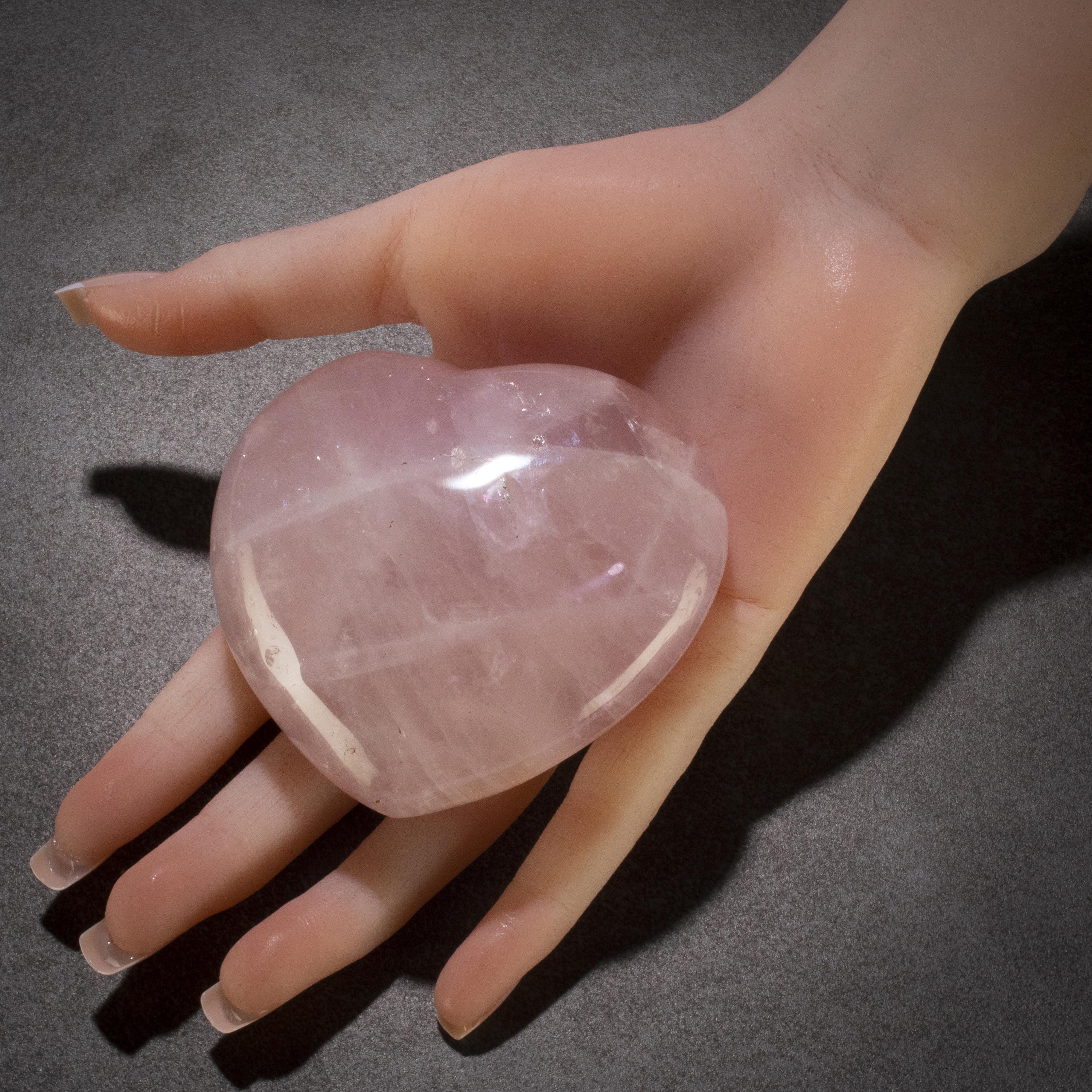 KALIFANO Rose Quartz Rose Quartz Gemstone Heart Carving 300g / 3in. GH240-RQ