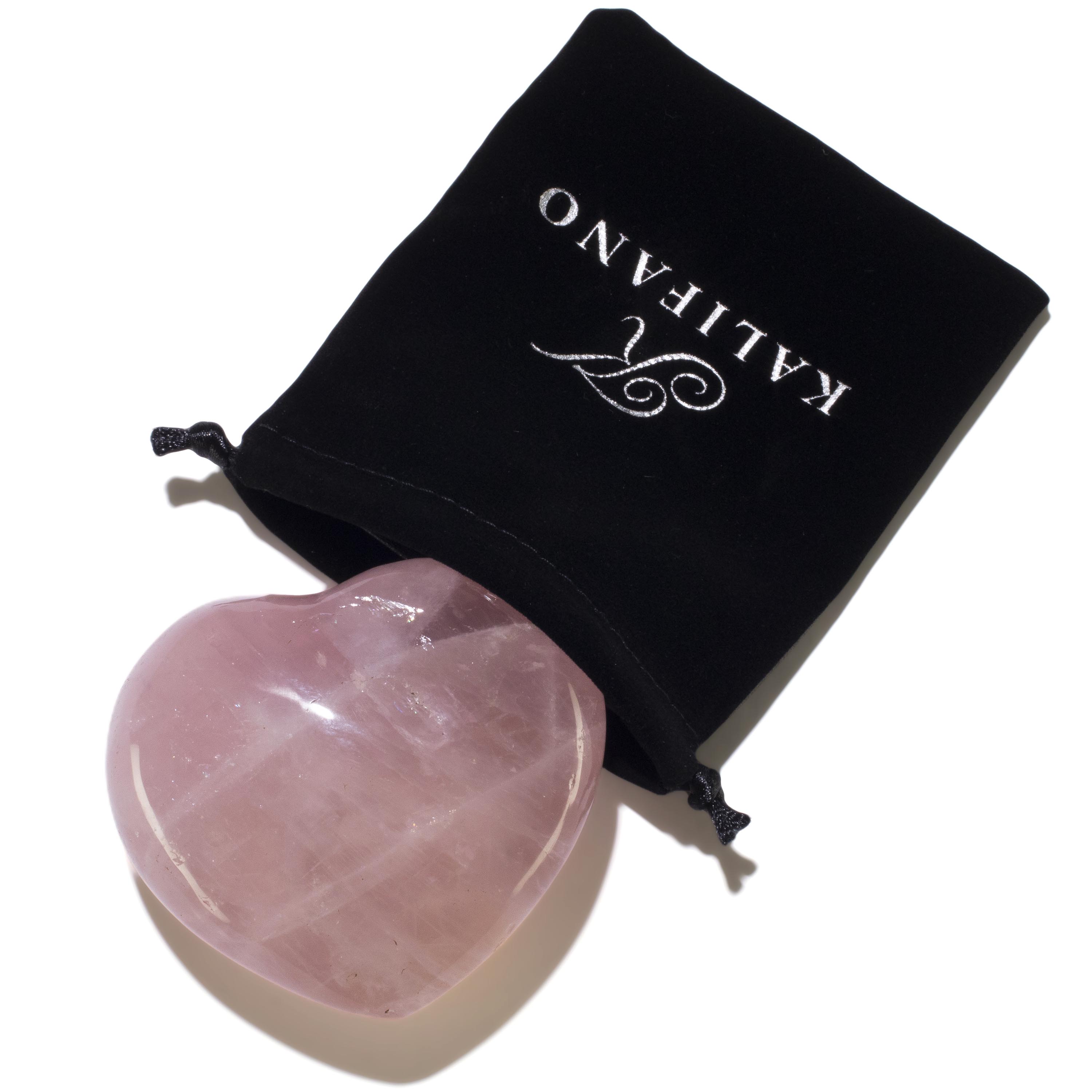 KALIFANO Rose Quartz Rose Quartz Gemstone Heart Carving 300g / 3in. GH240-RQ