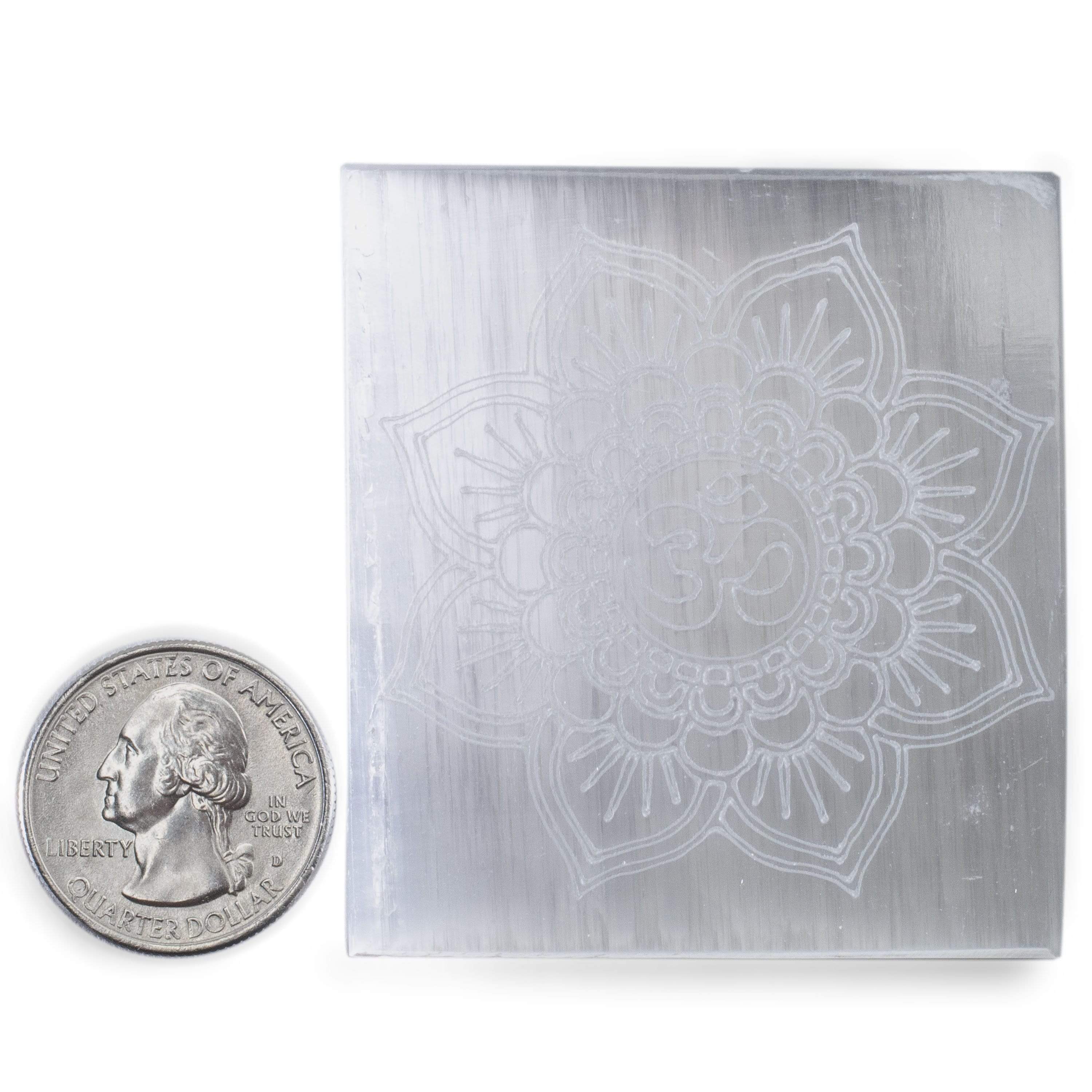Kalifano Selenite Flower Selenite Crystal Charging Plate SCP7-F