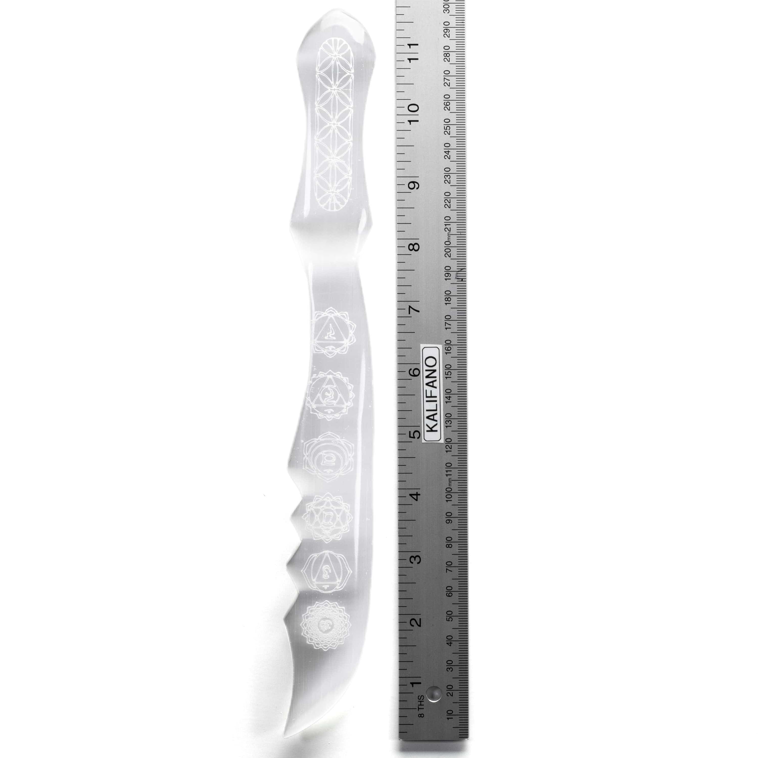 KALIFANO Selenite Selenite Chakra Dagger - 11.5 in SD80-C