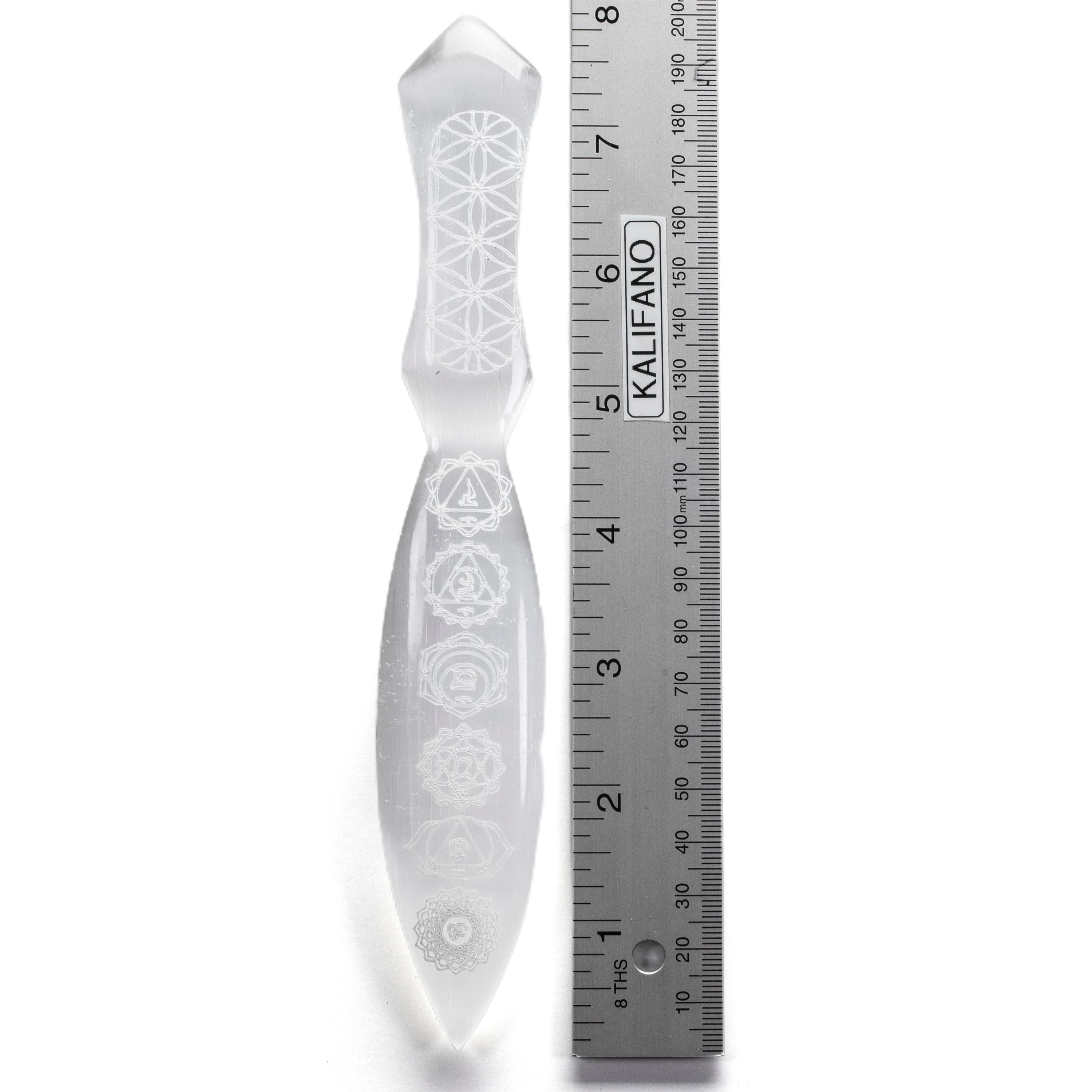 KALIFANO Selenite Selenite Chakra Sword - 8 in SD60-SC