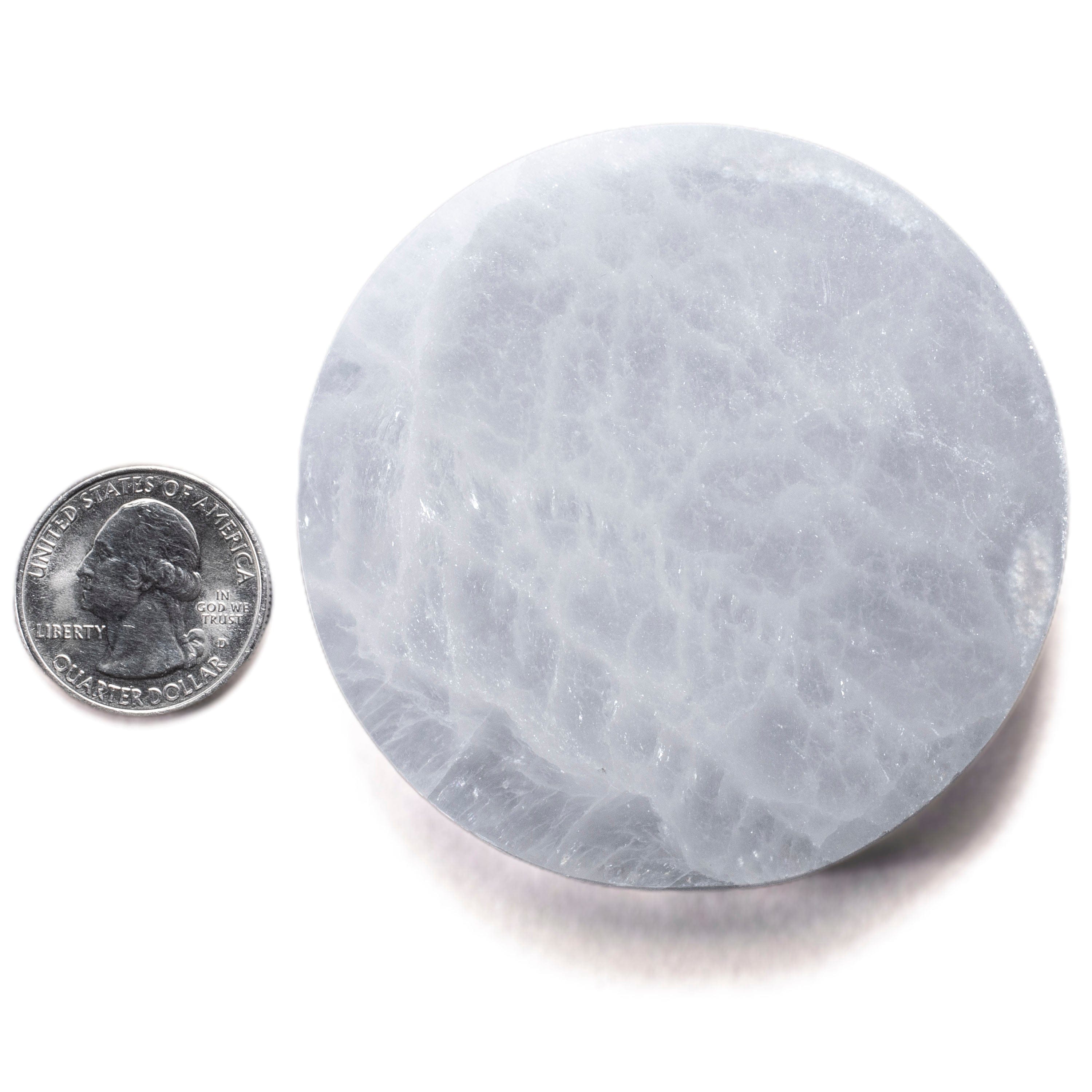 KALIFANO Selenite Selenite Crystal Charging Plate - 3 in SCP20
