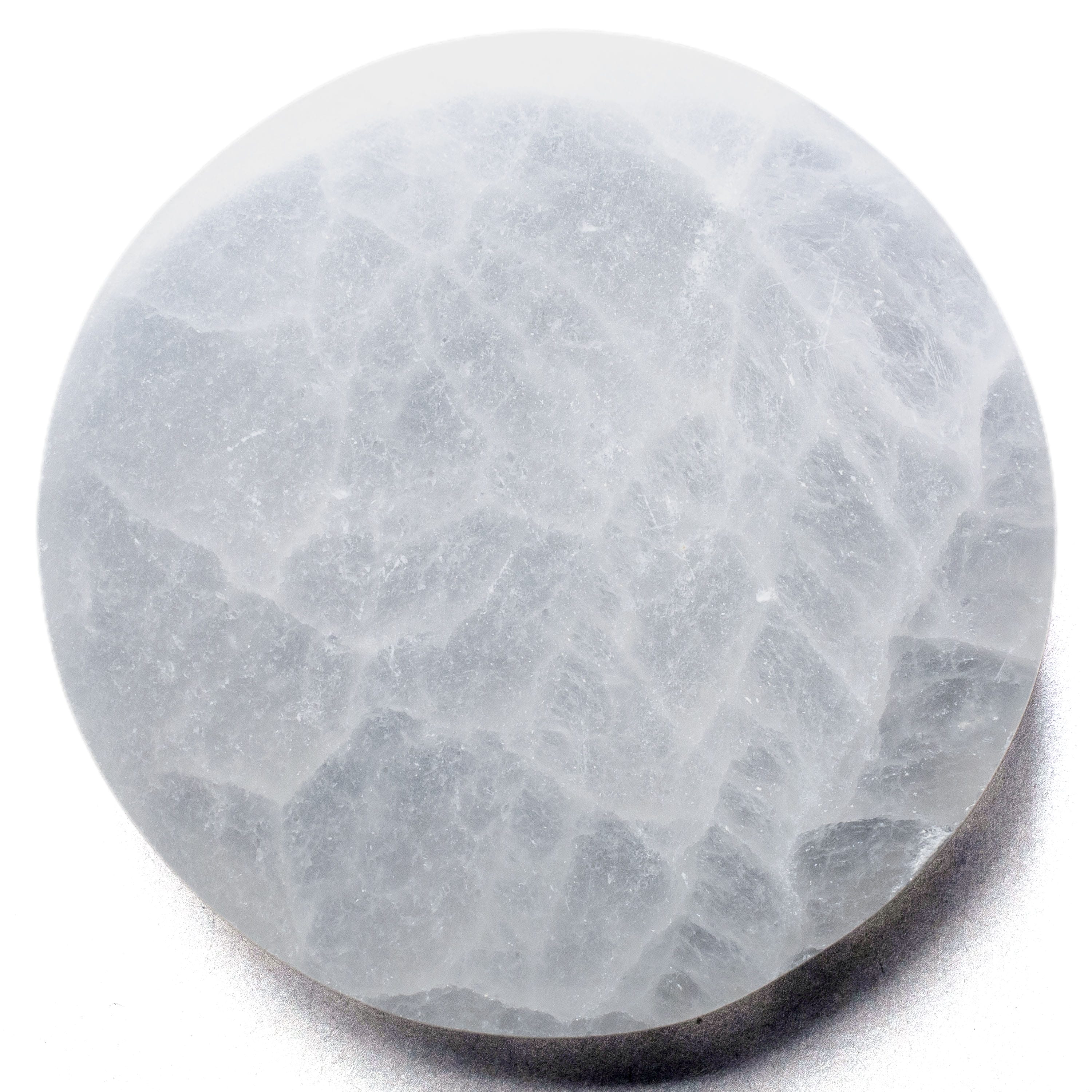 KALIFANO Selenite Selenite Crystal Charging Plate - 3 in SCP20