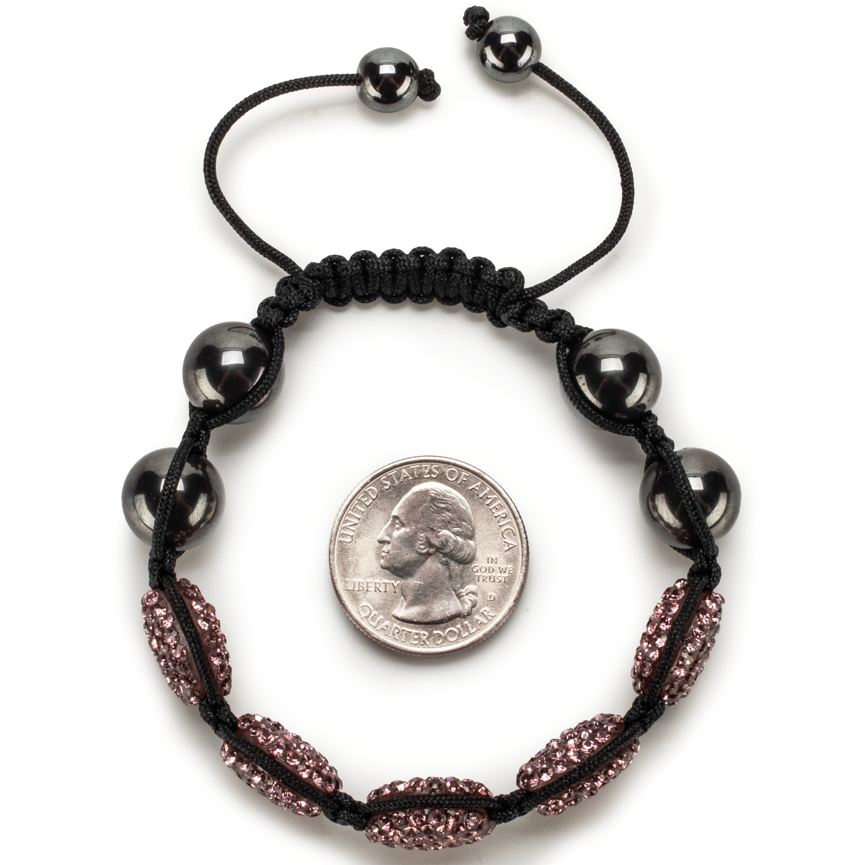 Kalifano Shamballa Bracelets Amethyst Crystal Oval Shamballa Bracelet SBOV-AM