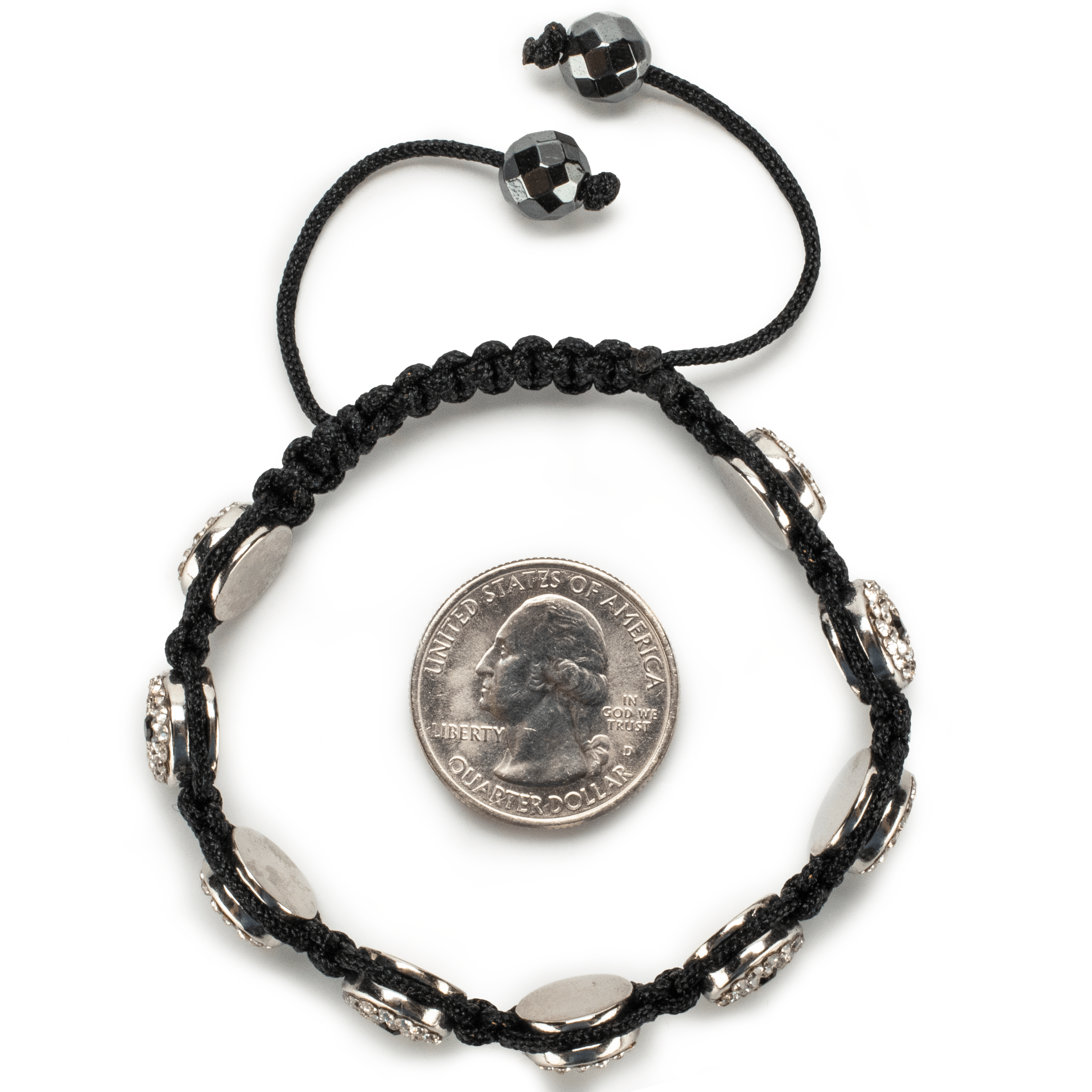 Kalifano Shamballa Bracelets Clear Crystal Evil Eye Shamballa Bracelet SBMF-C