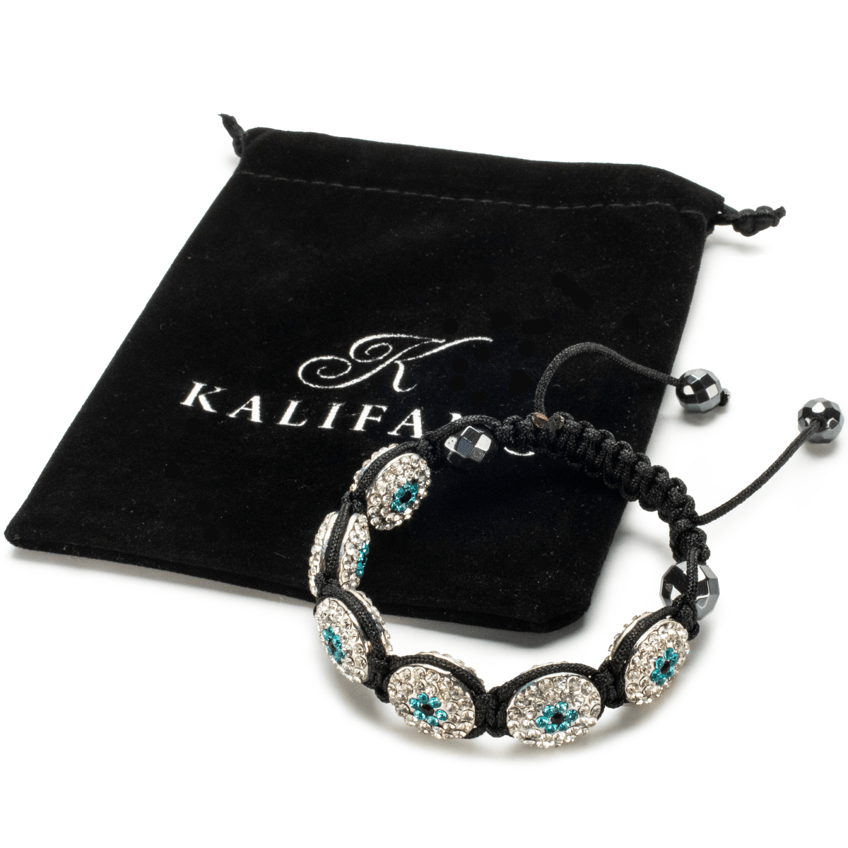 Kalifano Shamballa Bracelets Clear Crystal Oval Shamballa Bracelet SBOV-EE-C