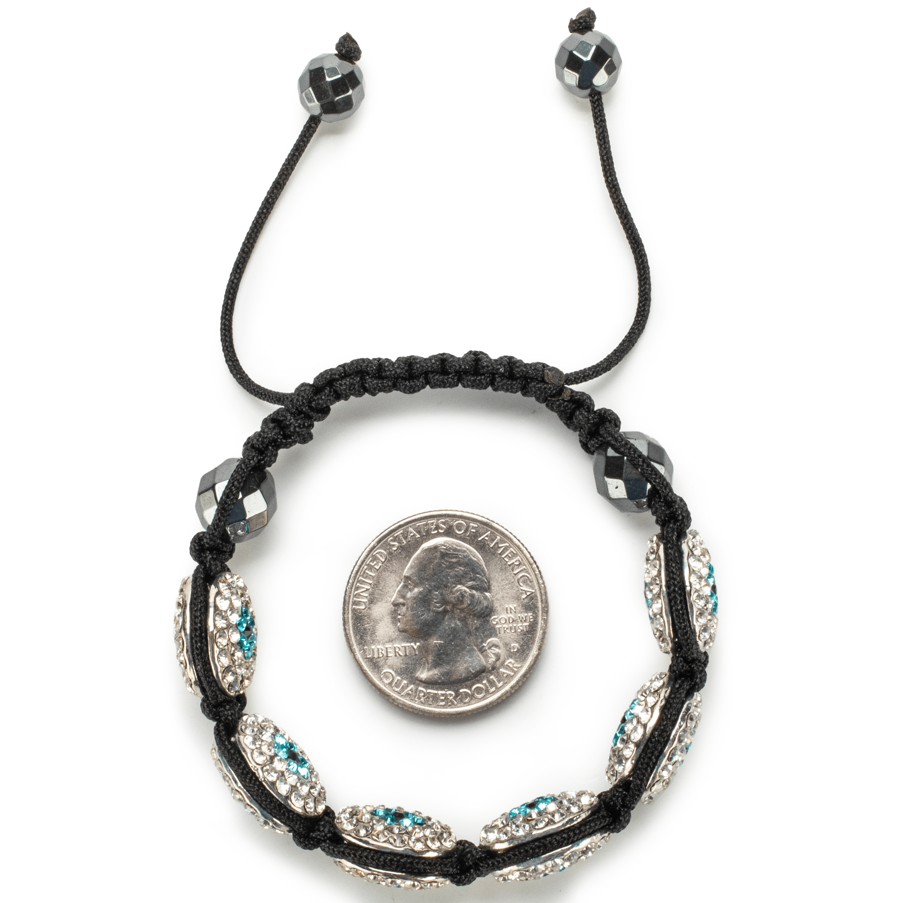 Kalifano Shamballa Bracelets Clear Crystal Oval Shamballa Bracelet SBOV-EE-C
