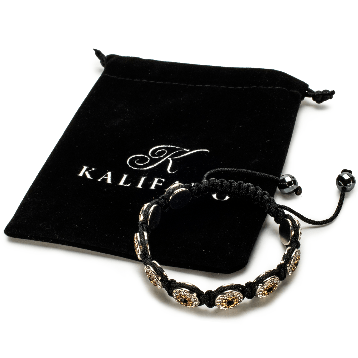Kalifano Shamballa Bracelets Light Colorado Topaz Crystal Evil Eye Shamballa Bracelet SBMF-LCT