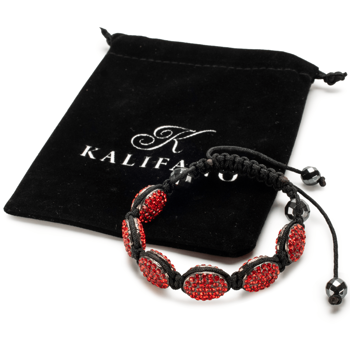 Kalifano Shamballa Bracelets Light Siam Oval Shamballa Bracelet SBOV-LS