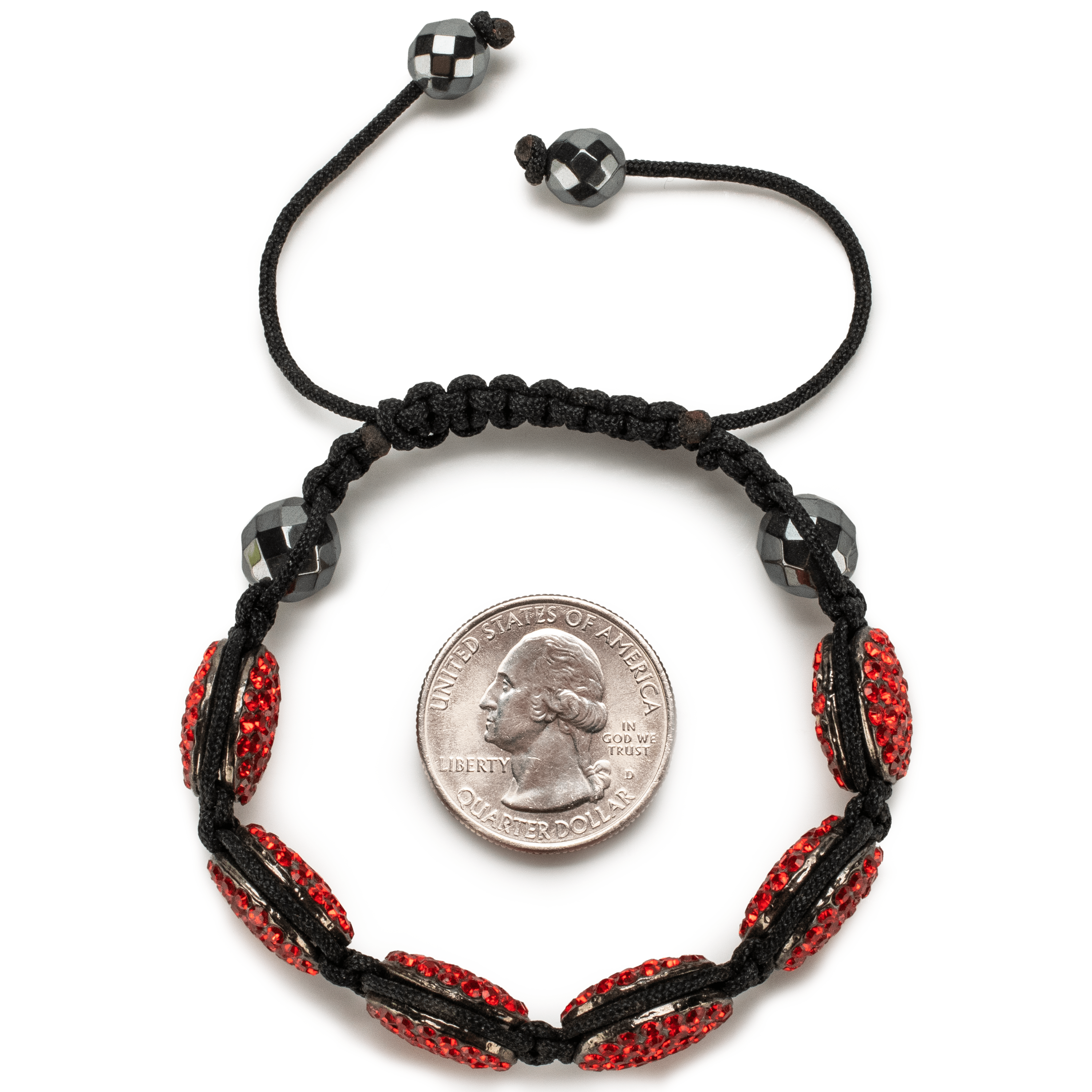 Kalifano Shamballa Bracelets Light Siam Oval Shamballa Bracelet SBOV-LS