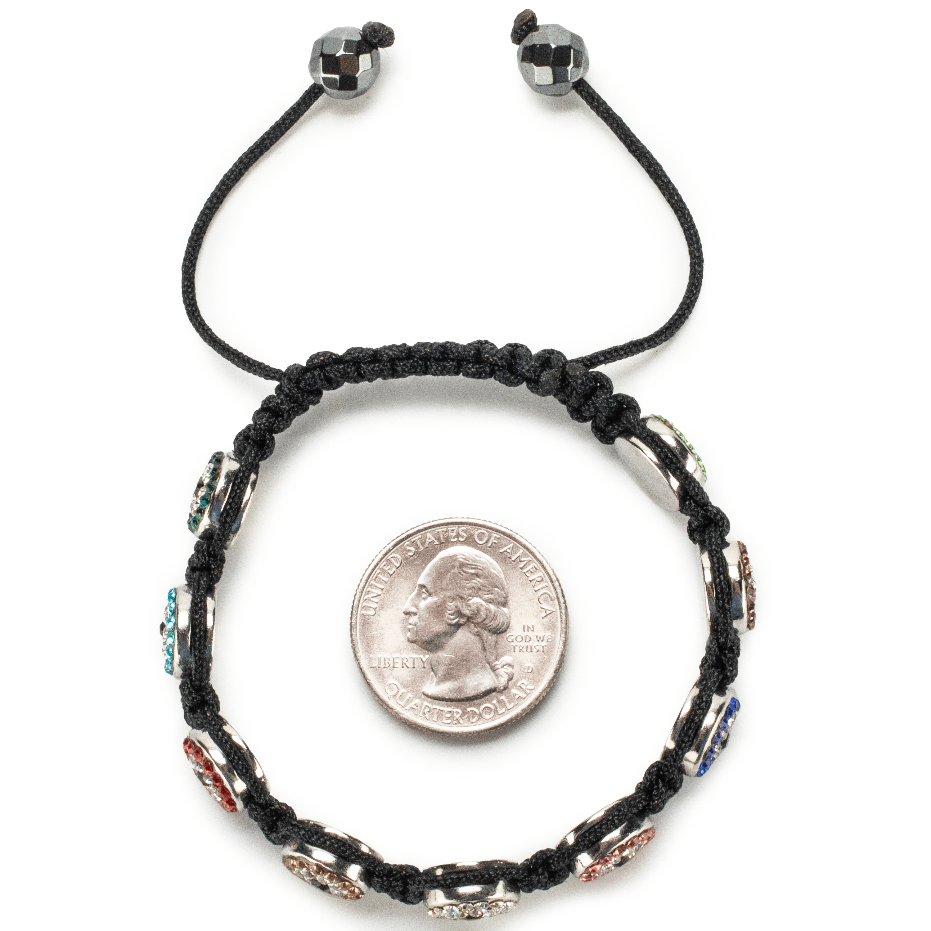 Kalifano Shamballa Bracelets Multi Color Crystal Evil Eye Shamballa Bracelet SBMF-MLT