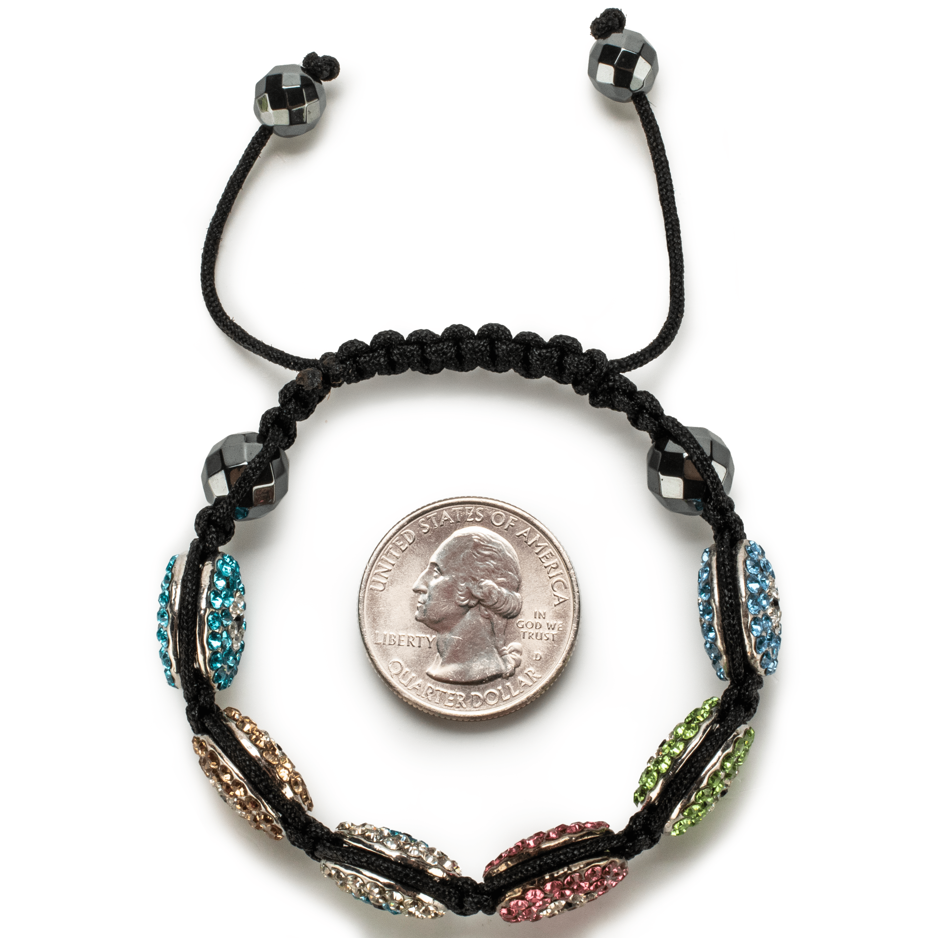 Kalifano Shamballa Bracelets Multi Color Crystal Oval Shamballa Bracelet SBOV-EE-MLT