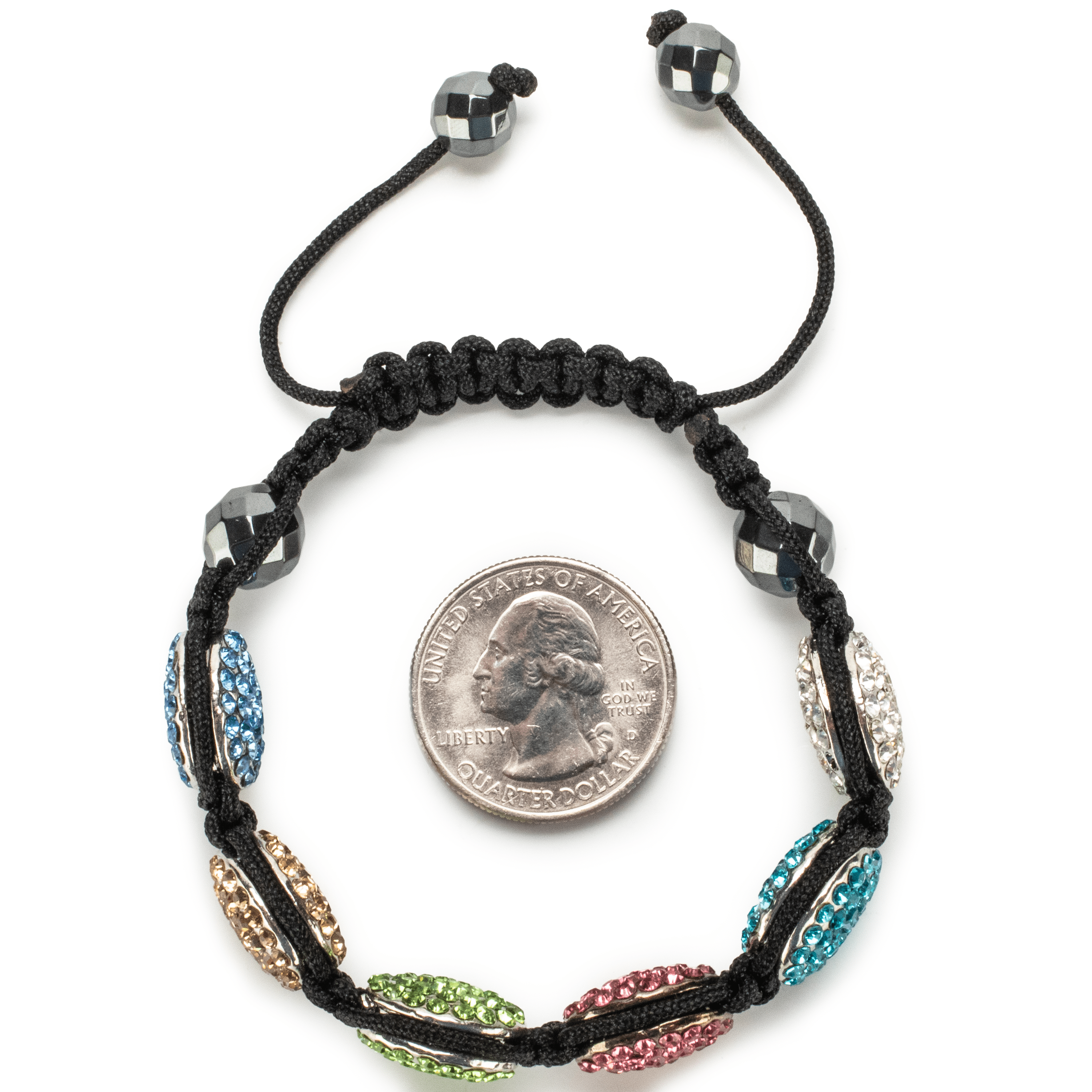 Kalifano Shamballa Bracelets Multi Color Crystal Oval Shamballa Bracelet SBOV-MLT2
