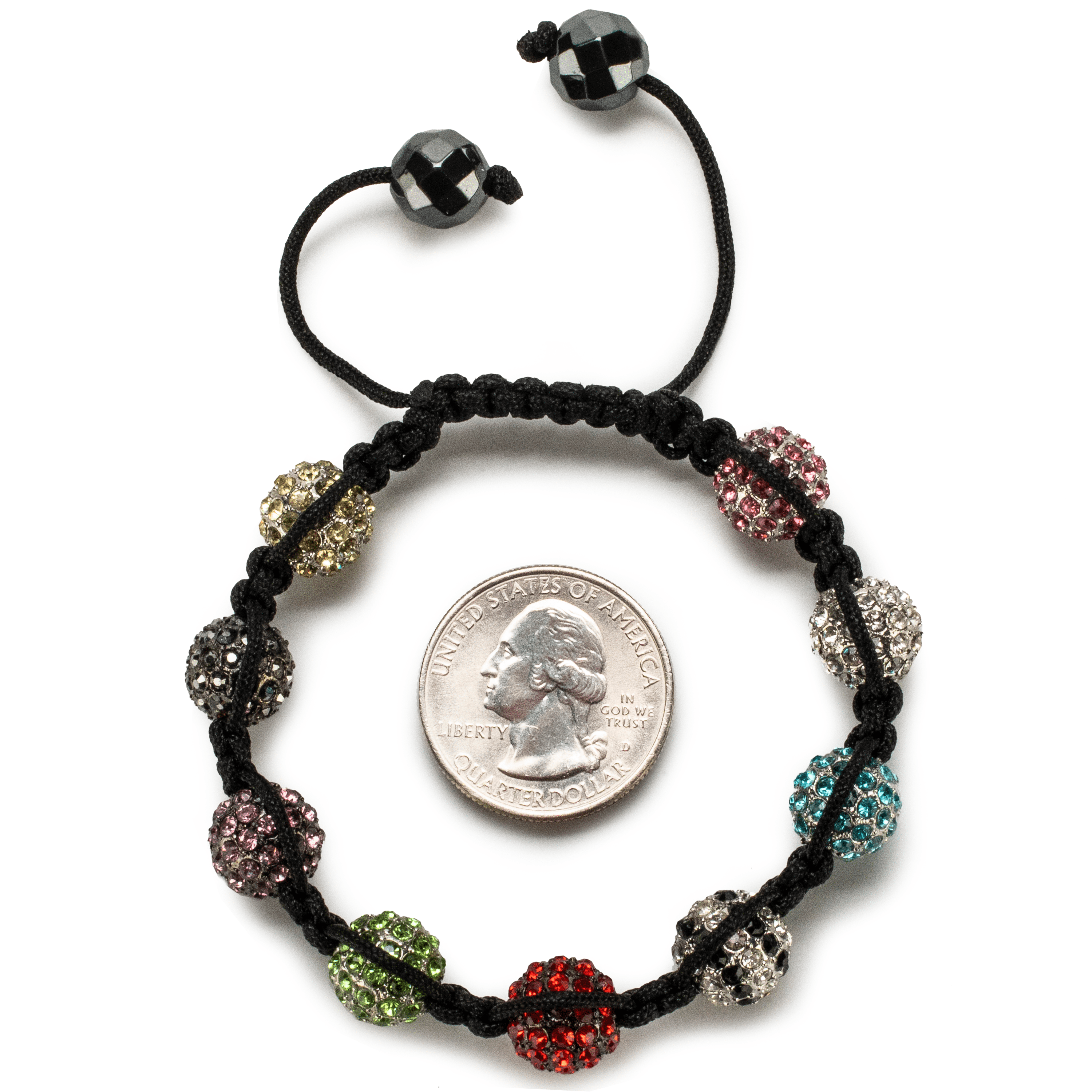 Kalifano Shamballa Bracelets Multi Color Crystal Shamballa Bracelet SBM-MLT