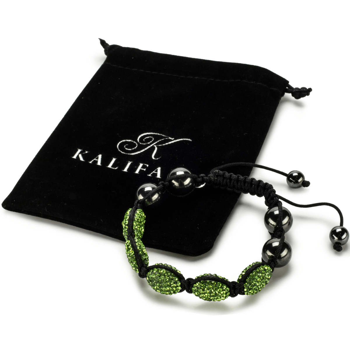 Kalifano Shamballa Bracelets Peridot Oval Shamballa Bracelet SBOV-P