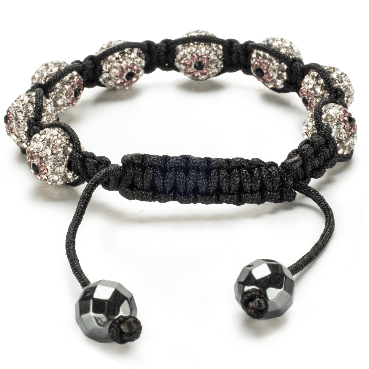Kalifano Shamballa Bracelets Shamballa Clear With Amethyst Evil Eye Crystal Bracelet SB-EE-19
