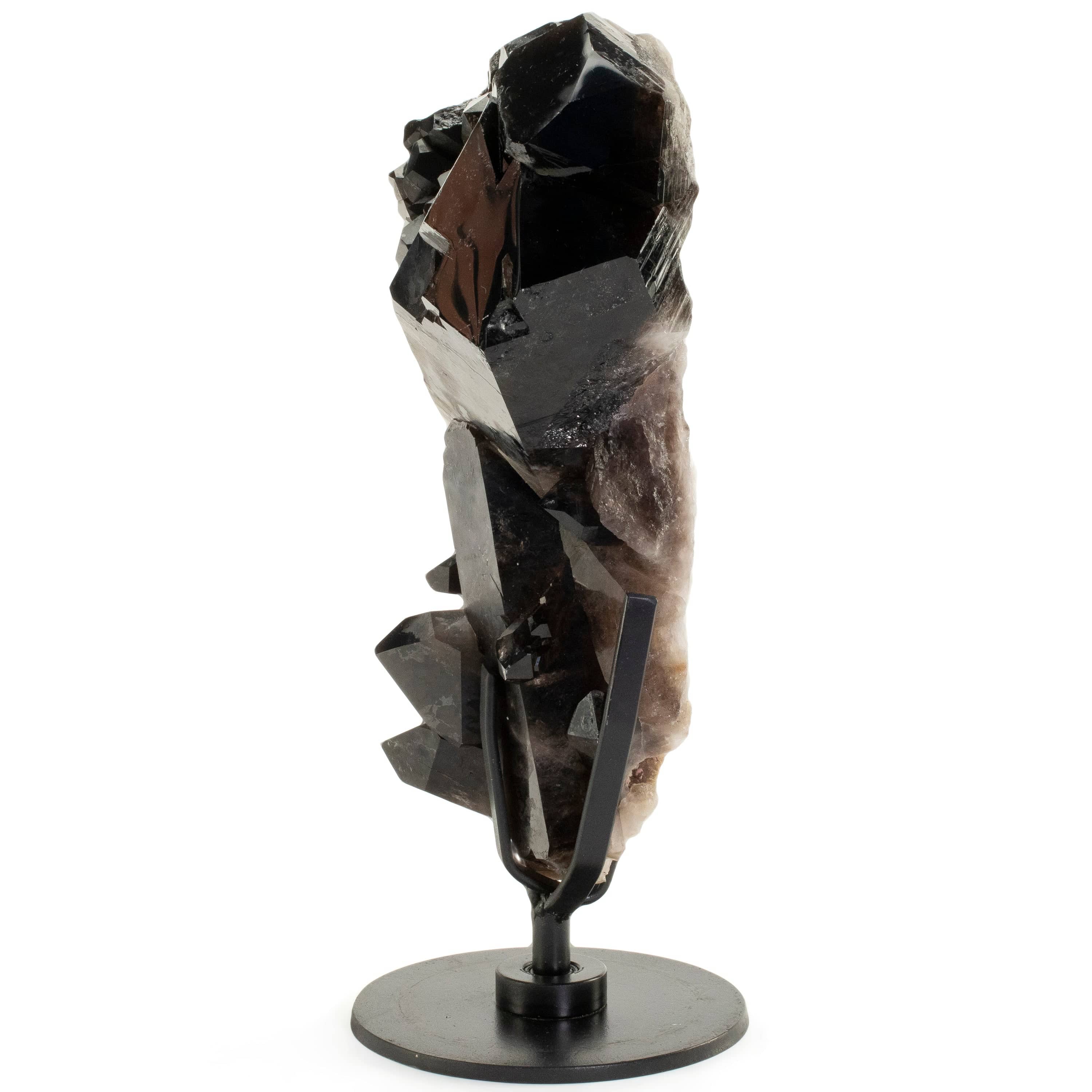 Kalifano Smoky Quartz Smoky Quartz Cluster from Brazil on Custom Stand - 15" / 17 lbs SQ6900.003