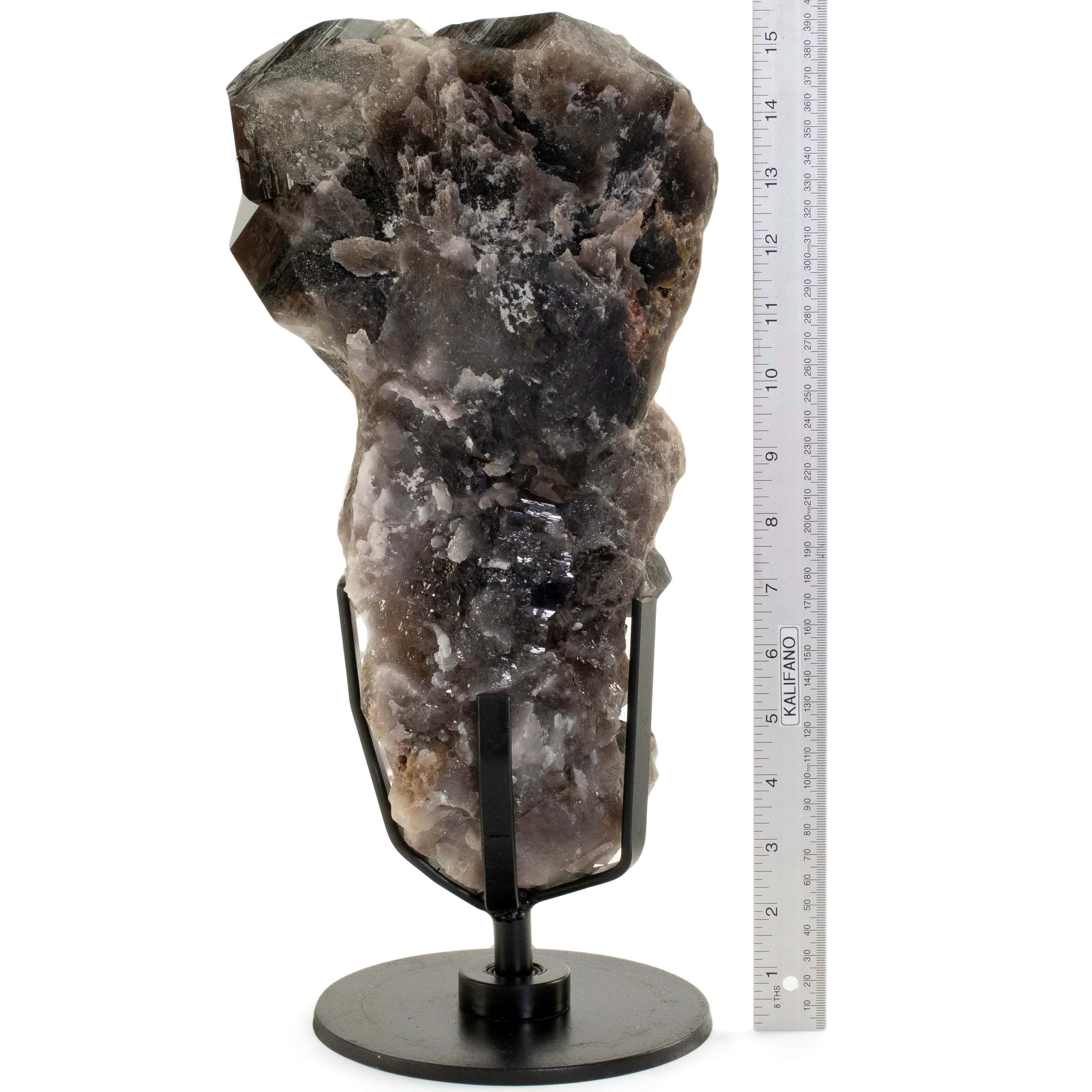 Kalifano Smoky Quartz Smoky Quartz Cluster from Brazil on Custom Stand - 15" / 17 lbs SQ6900.003
