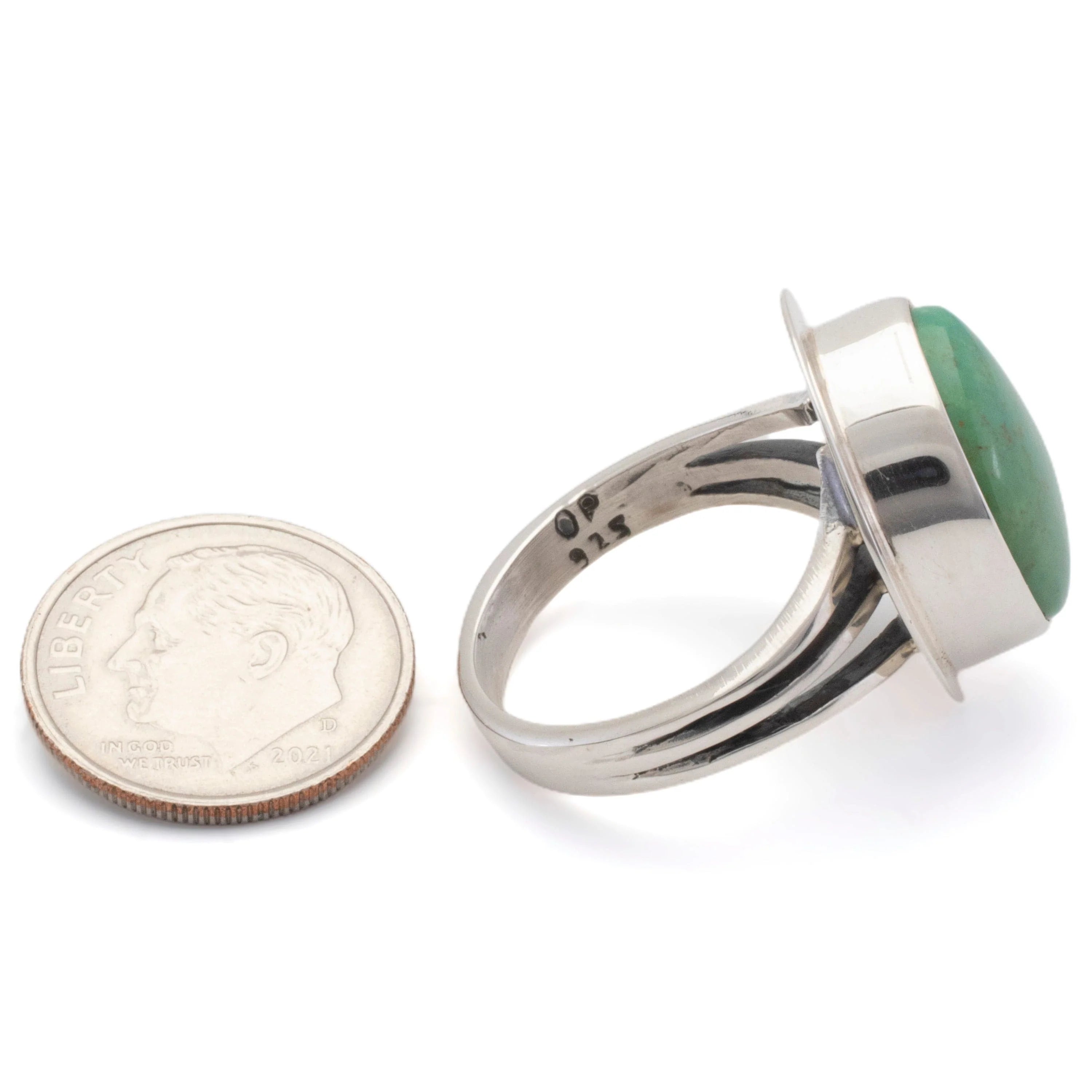 Kalifano Southwest Silver Jewelry 8 Kingman Turquoise USA Handmade 925 Sterling Silver Ring NMR300.003.8