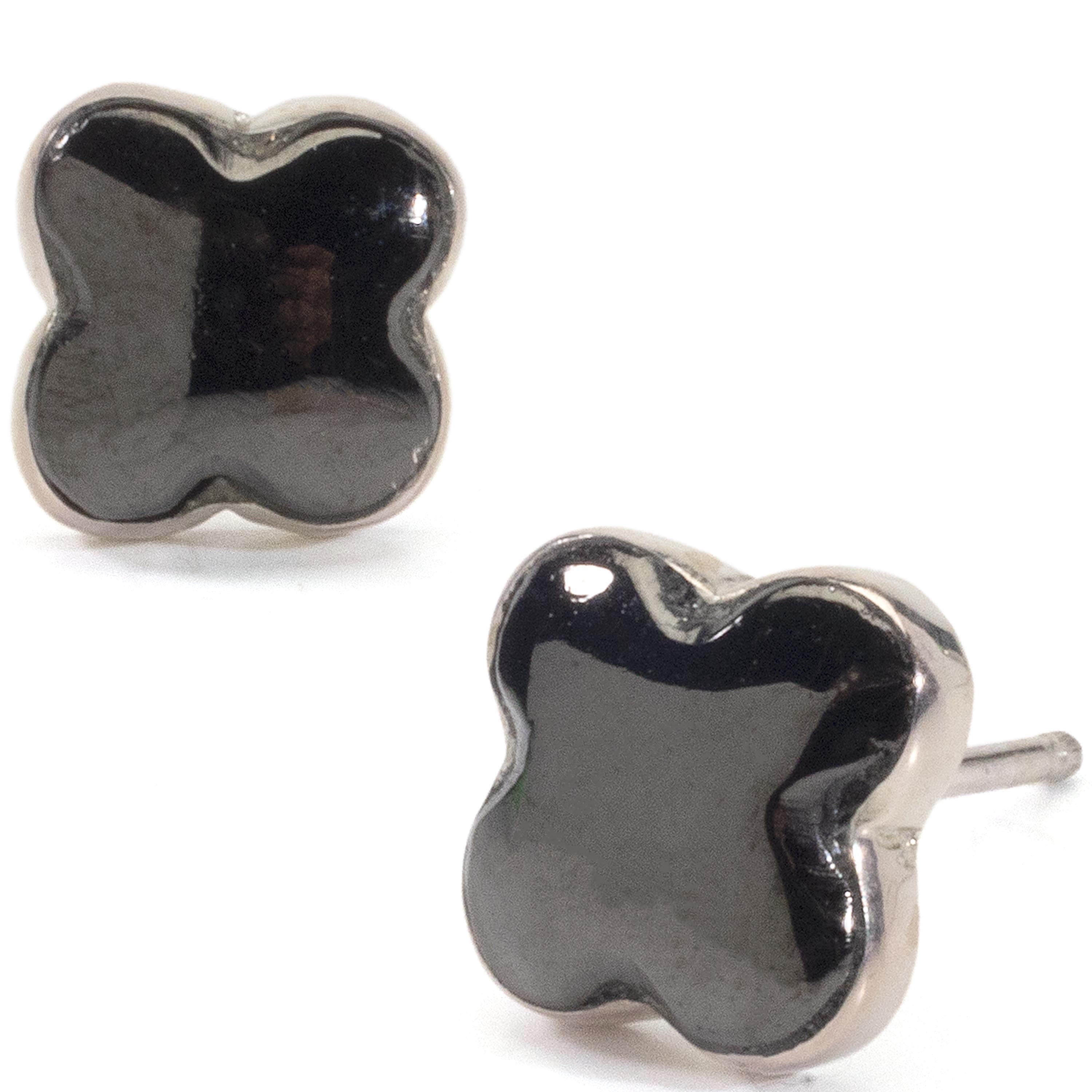 Kalifano Southwest Silver Jewelry Black Onyx Flower Handmade with Sterling Silver NME.2269.BO2