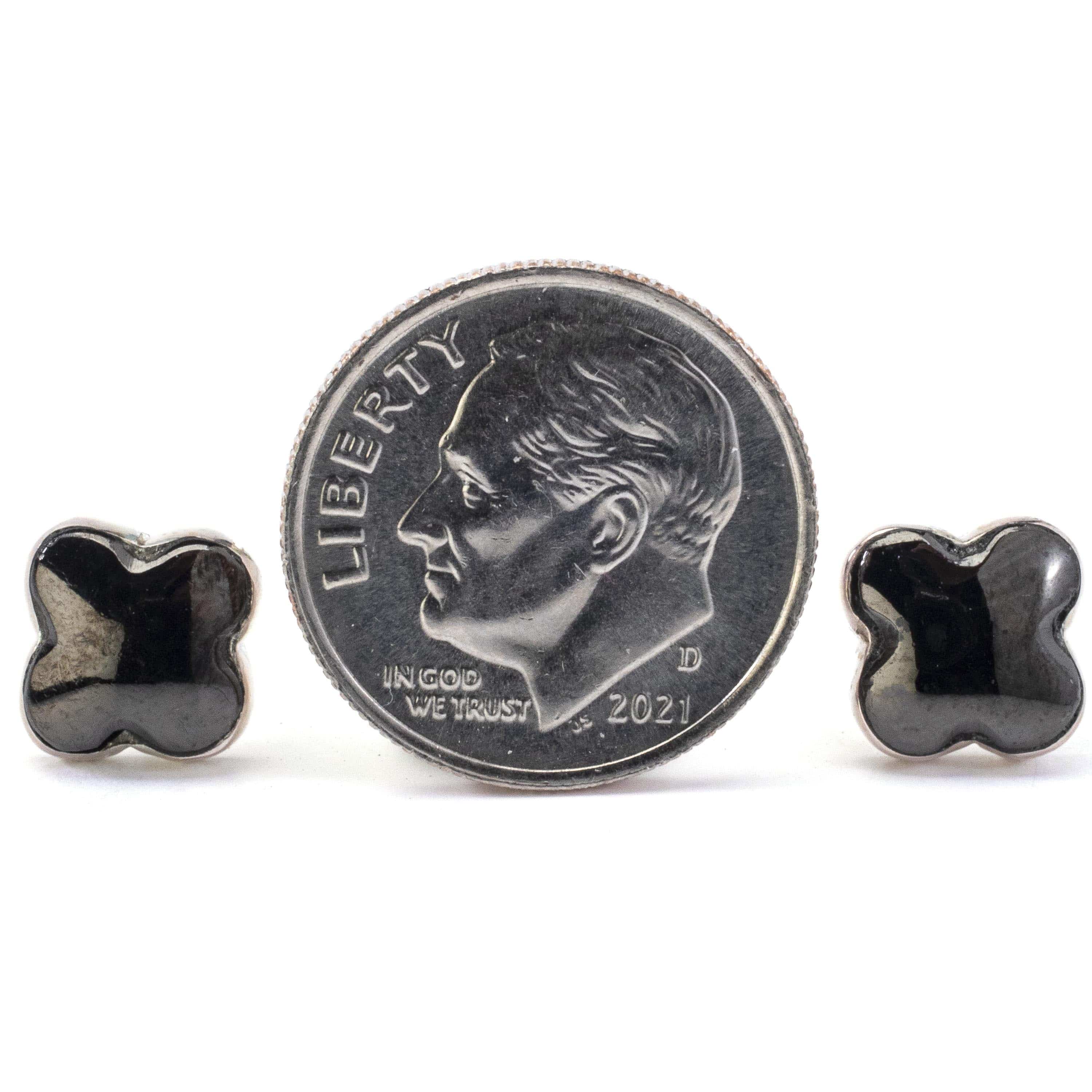 Kalifano Southwest Silver Jewelry Black Onyx Flower Handmade with Sterling Silver NME.2269.BO2