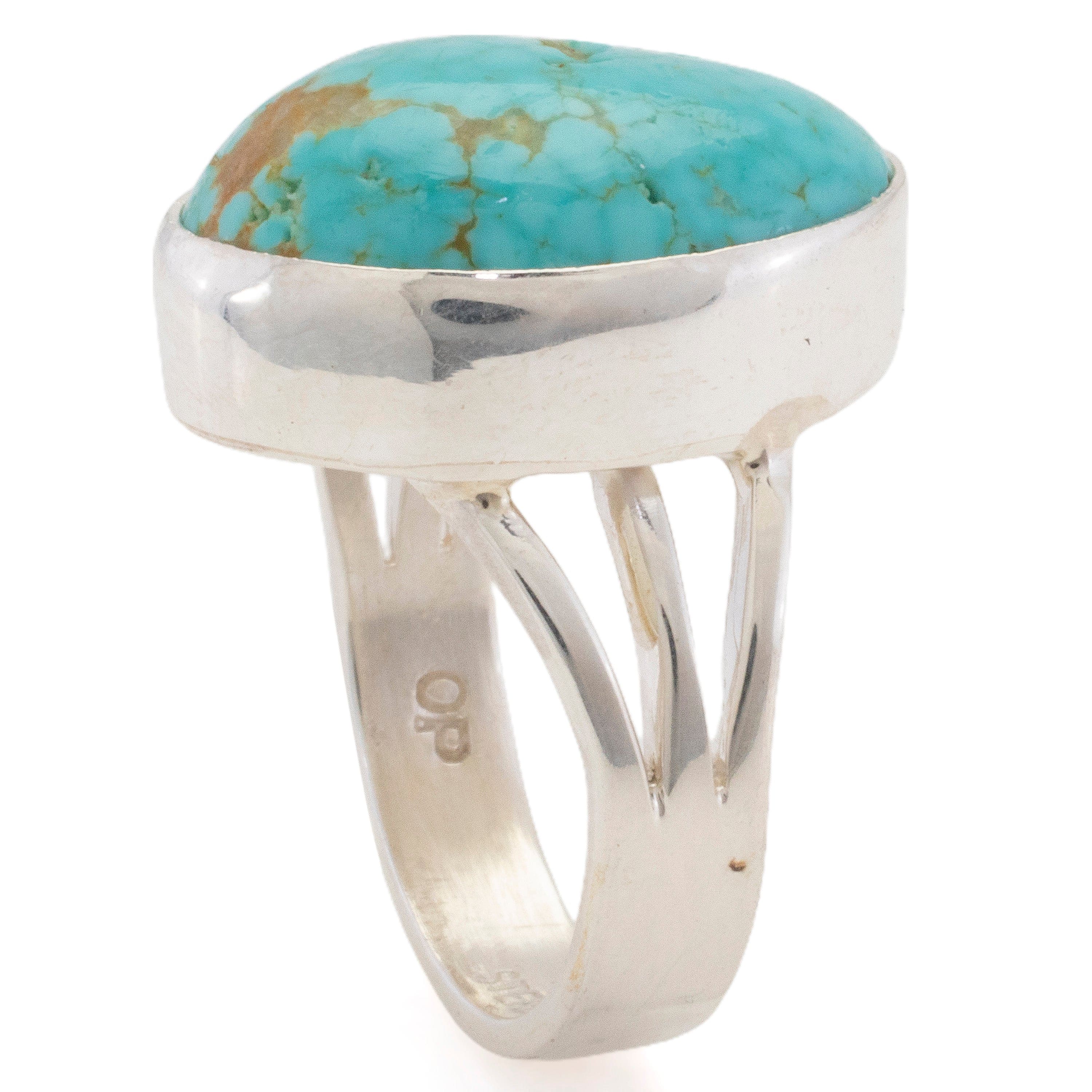 Kalifano Southwest Silver Jewelry Kingman Turquoise USA Handmade 925 Sterling Silver Ring