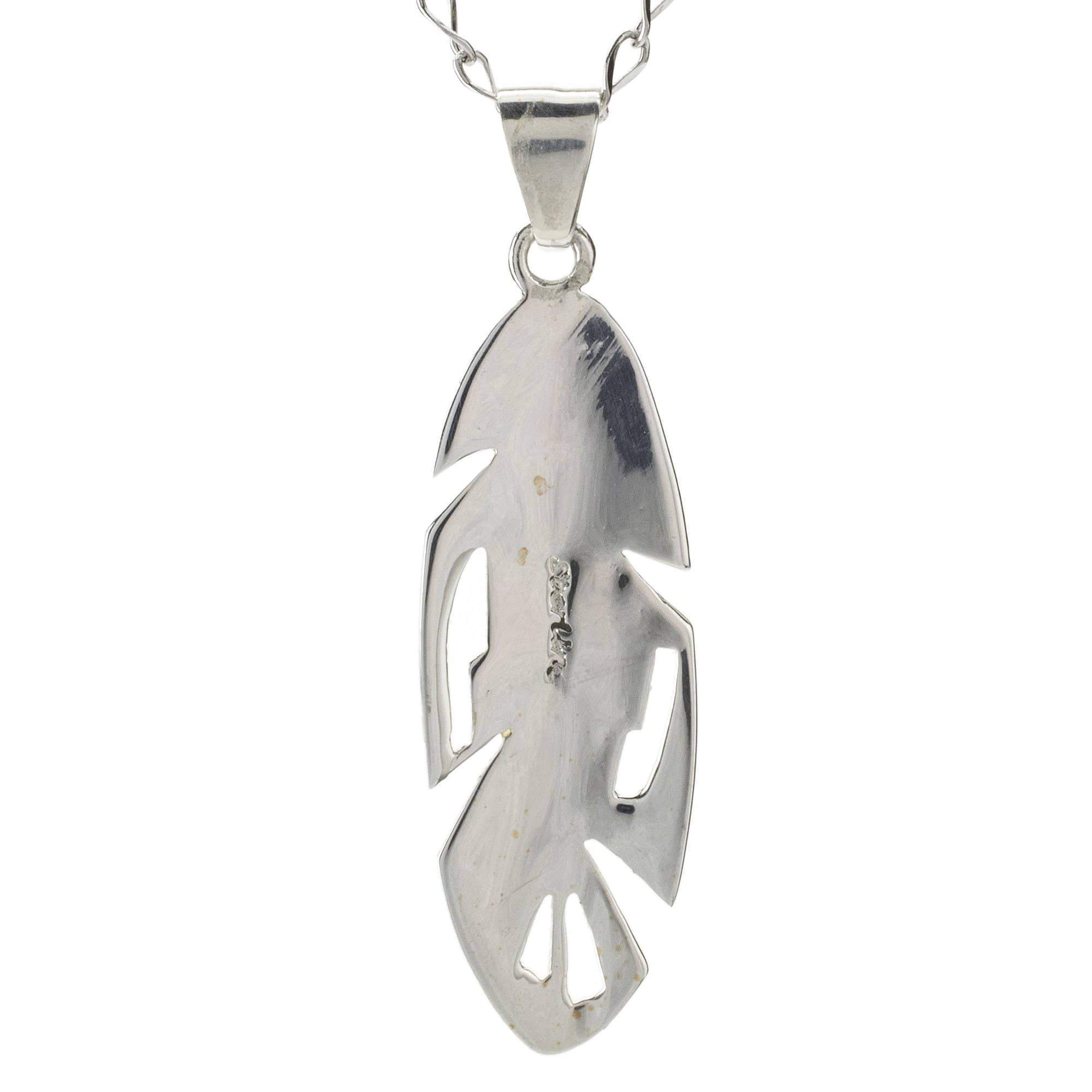 Kalifano Southwest Silver Jewelry Lapis Feather 925 Sterling Silver Pendant USA Handmade with Opal Accent NMN.2113.LP