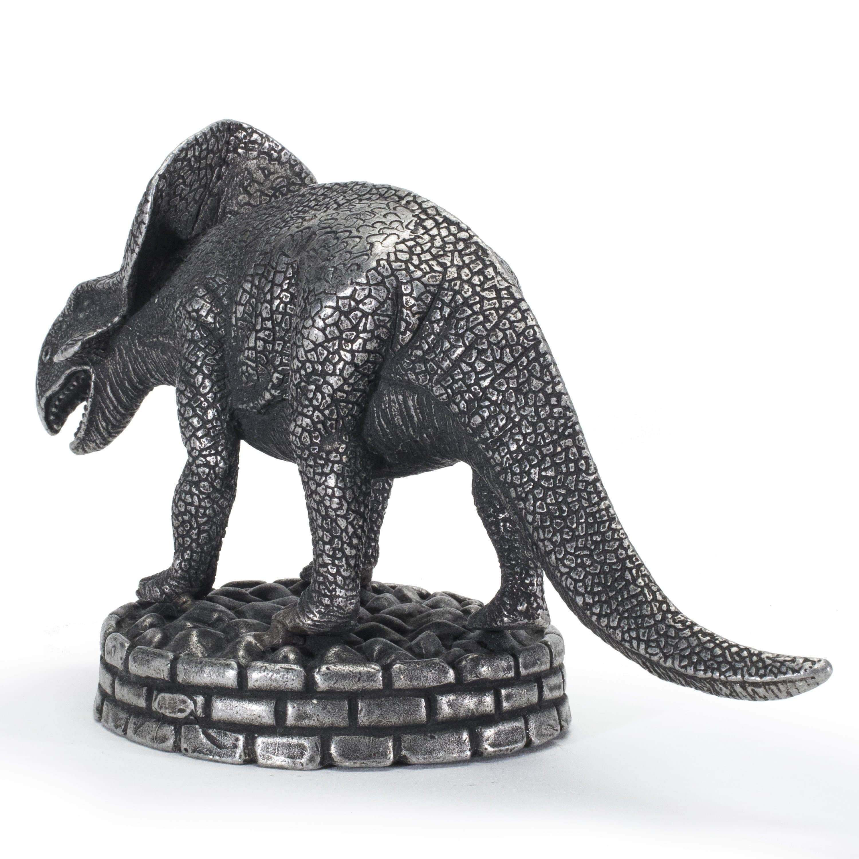 Kalifano Stainless Steel Carvings Achelousaurus Dinosaur Stainless Steel Hand Made Carving CV400-SS-AC