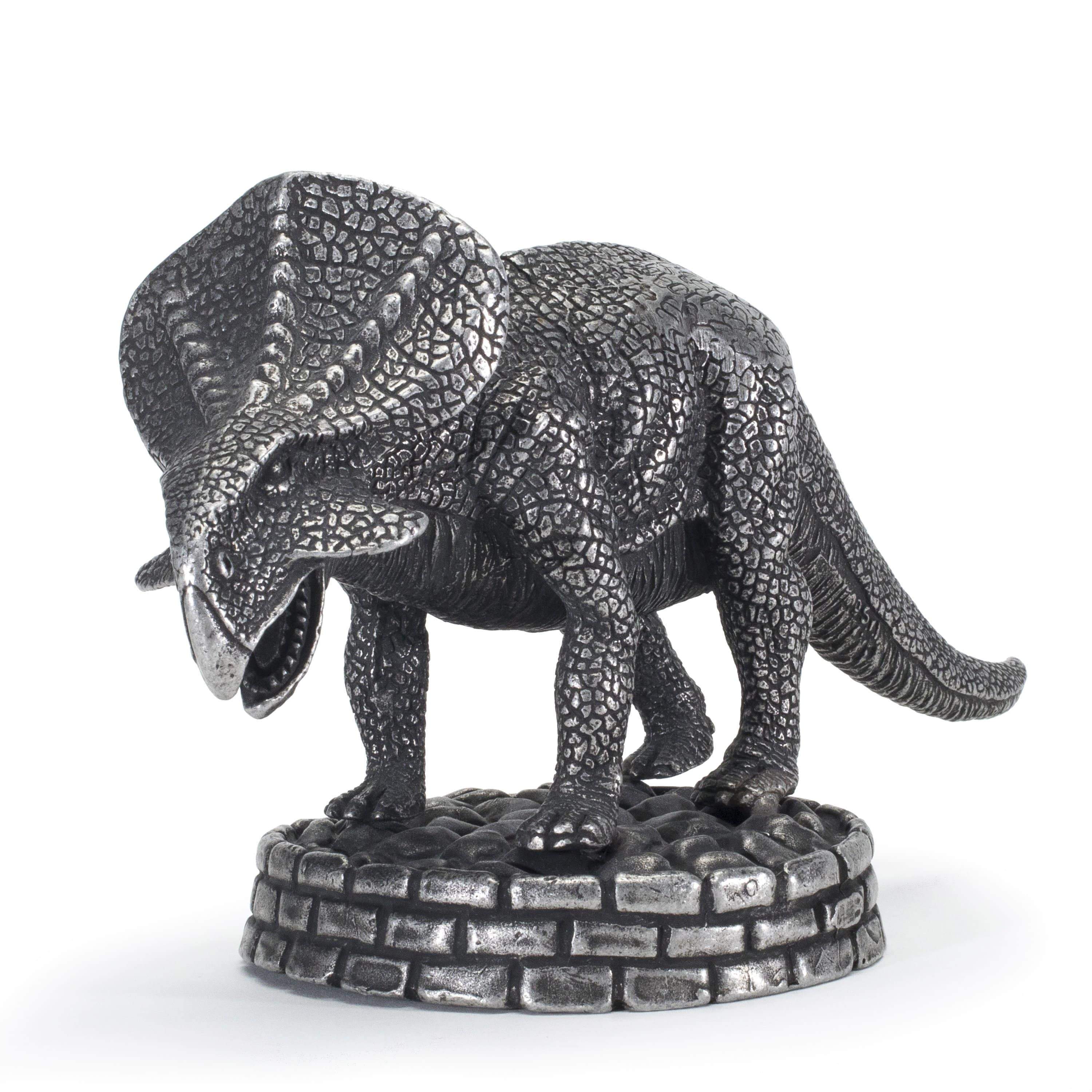 Kalifano Stainless Steel Carvings Achelousaurus Dinosaur Stainless Steel Hand Made Carving CV400-SS-AC