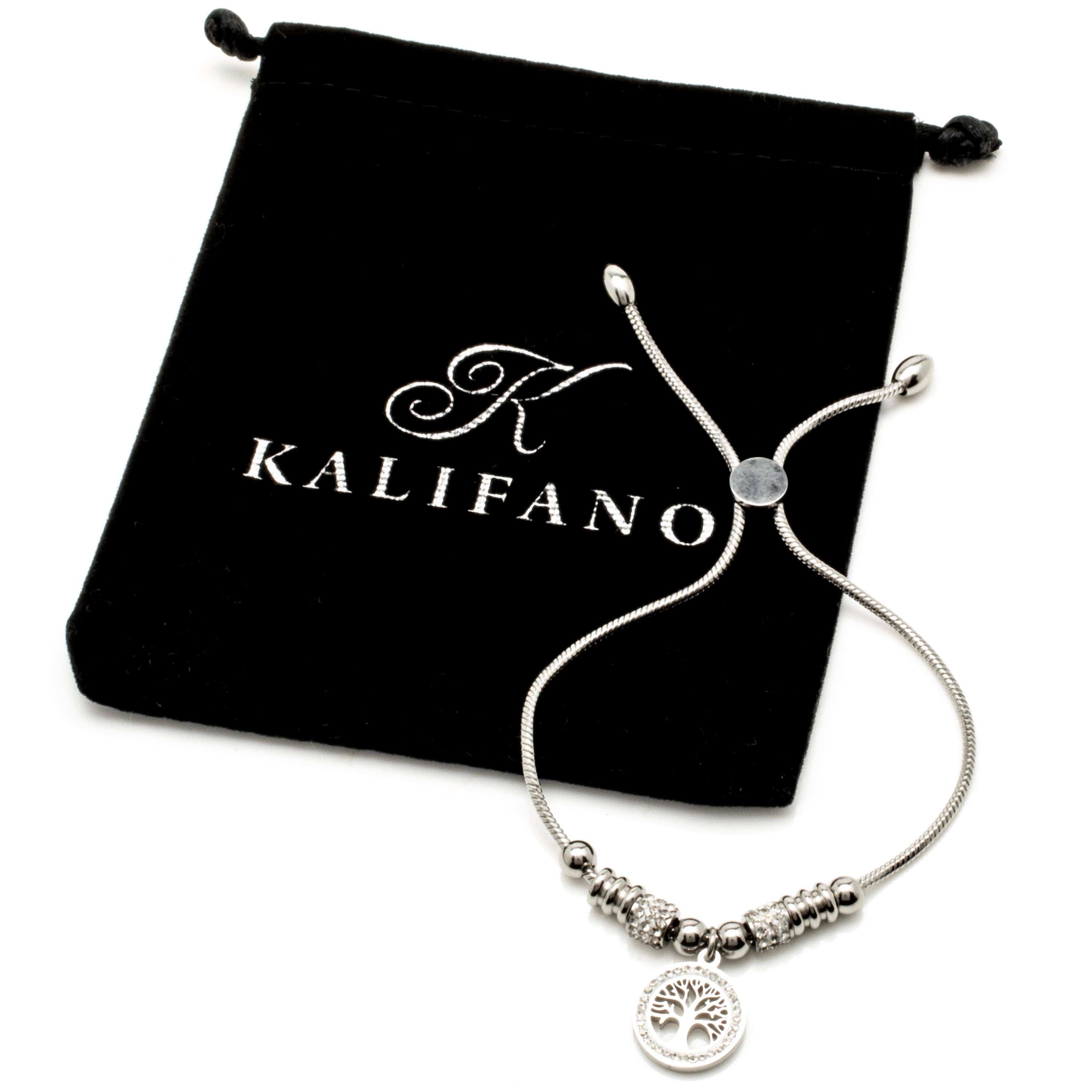 Kalifano Steel Hearts Jewelry Steel Hearts Tree of Life Bead Bracelet SHB200-136