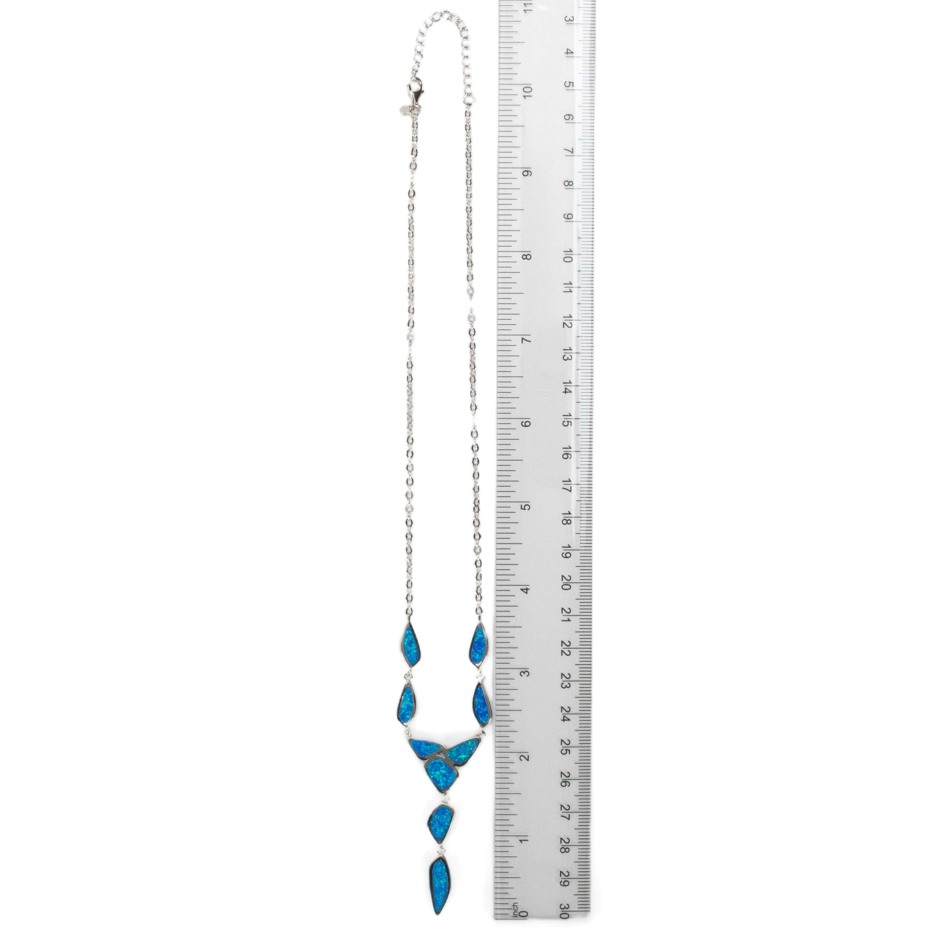Kalifano Sterling Silver Opalite Aqua Opal 925 Sterling Silver Necklace OPLN-55083-AO
