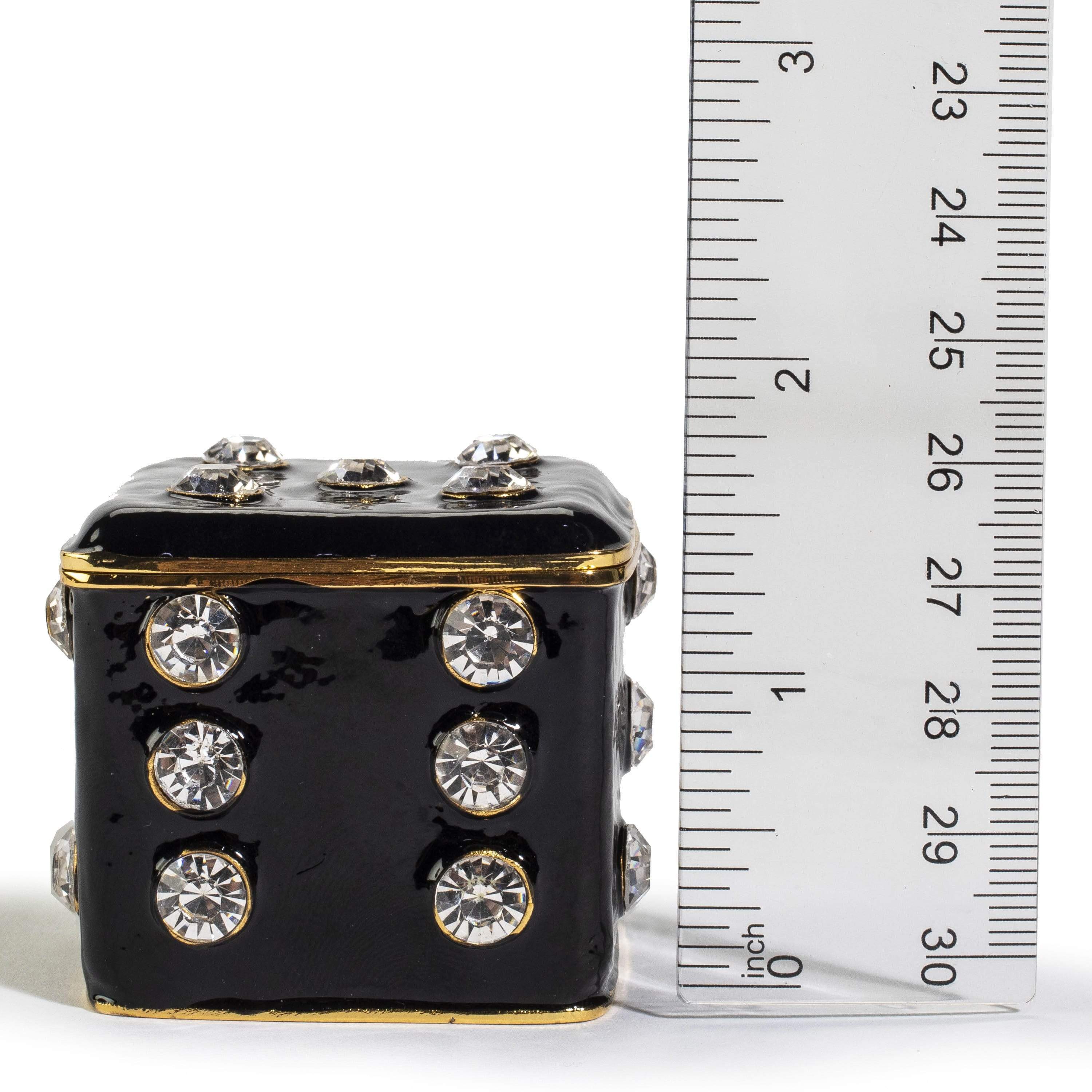 Kalifano Vanity Figurine Dice Figurine Keepsake Box made with Crystals SVA-109