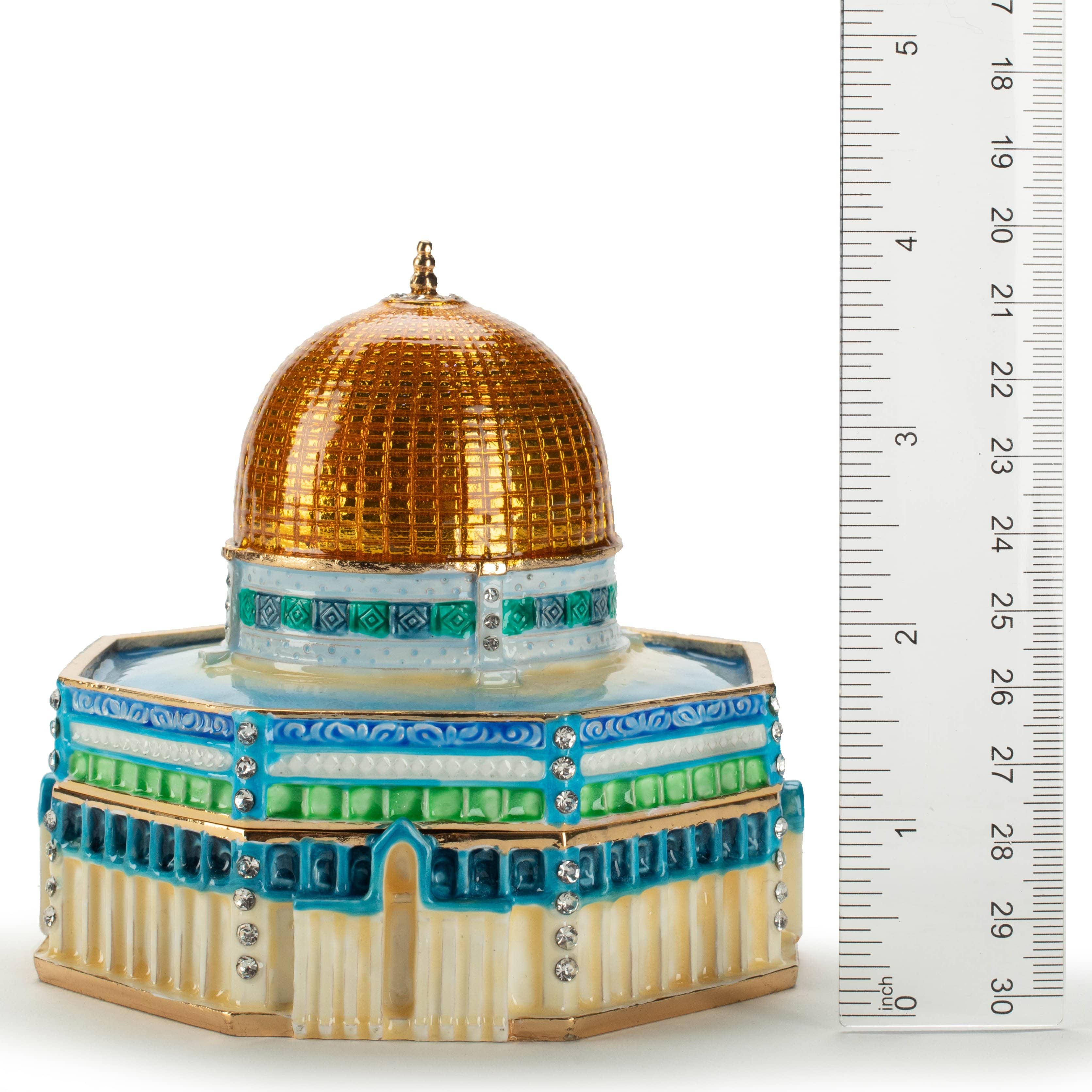 Kalifano Vanity Figurine Dome of the Rock Figurine Keepsake Box made with Crystals SVA-101