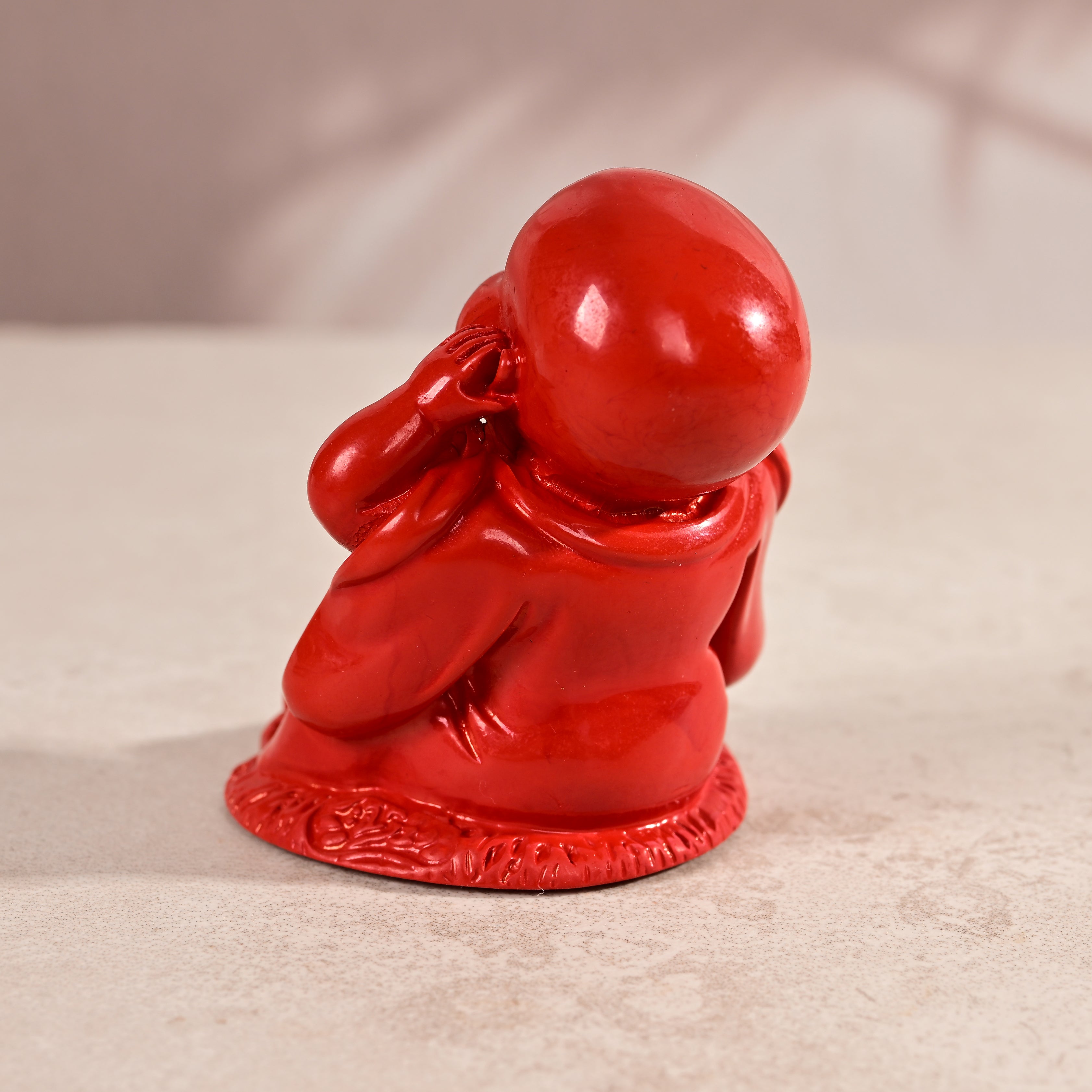 Hear No Evil Cinnabar Buddha Carving