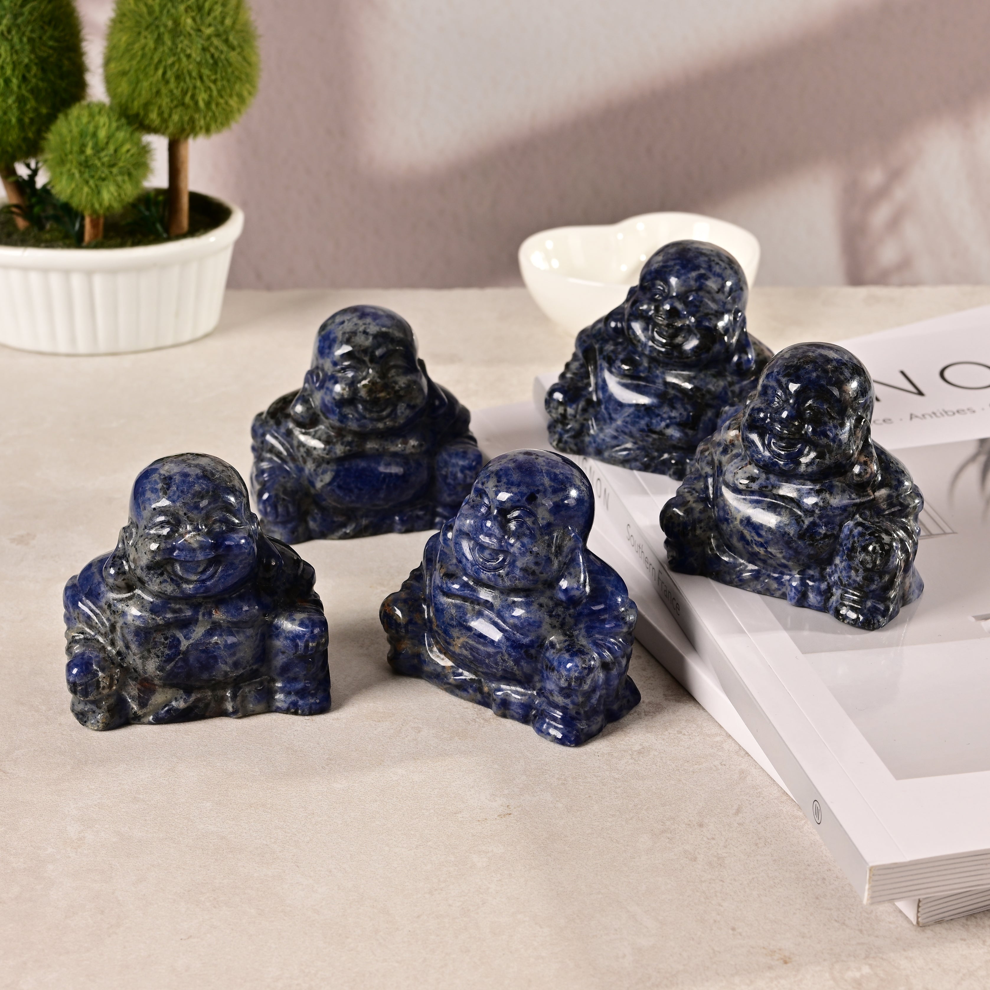 2.5" Sodalite Buddha Natural Gemstone Carving