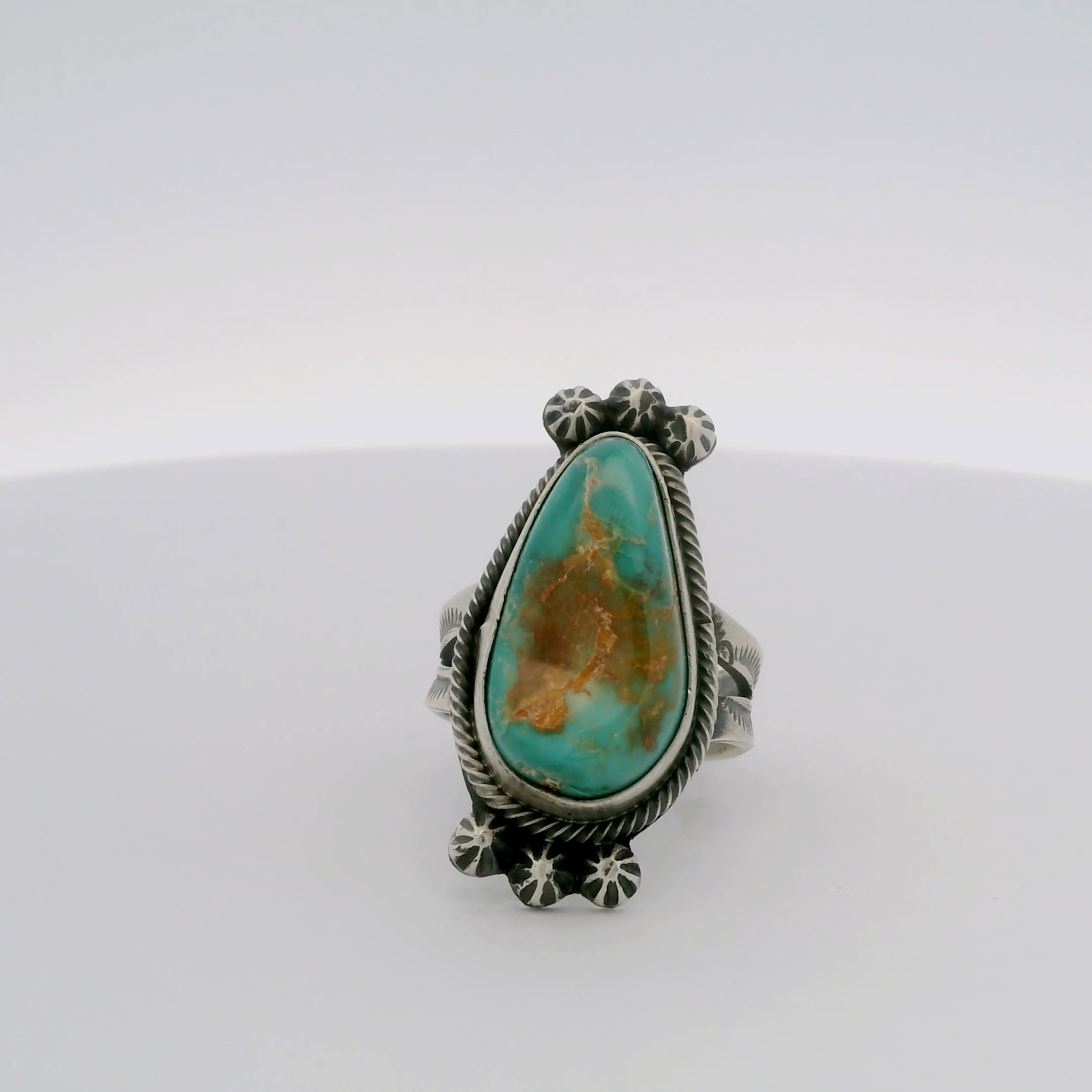 Scott Skeets Royston Turquoise Navajo USA Native American Made 925 Sterling Silver Ring