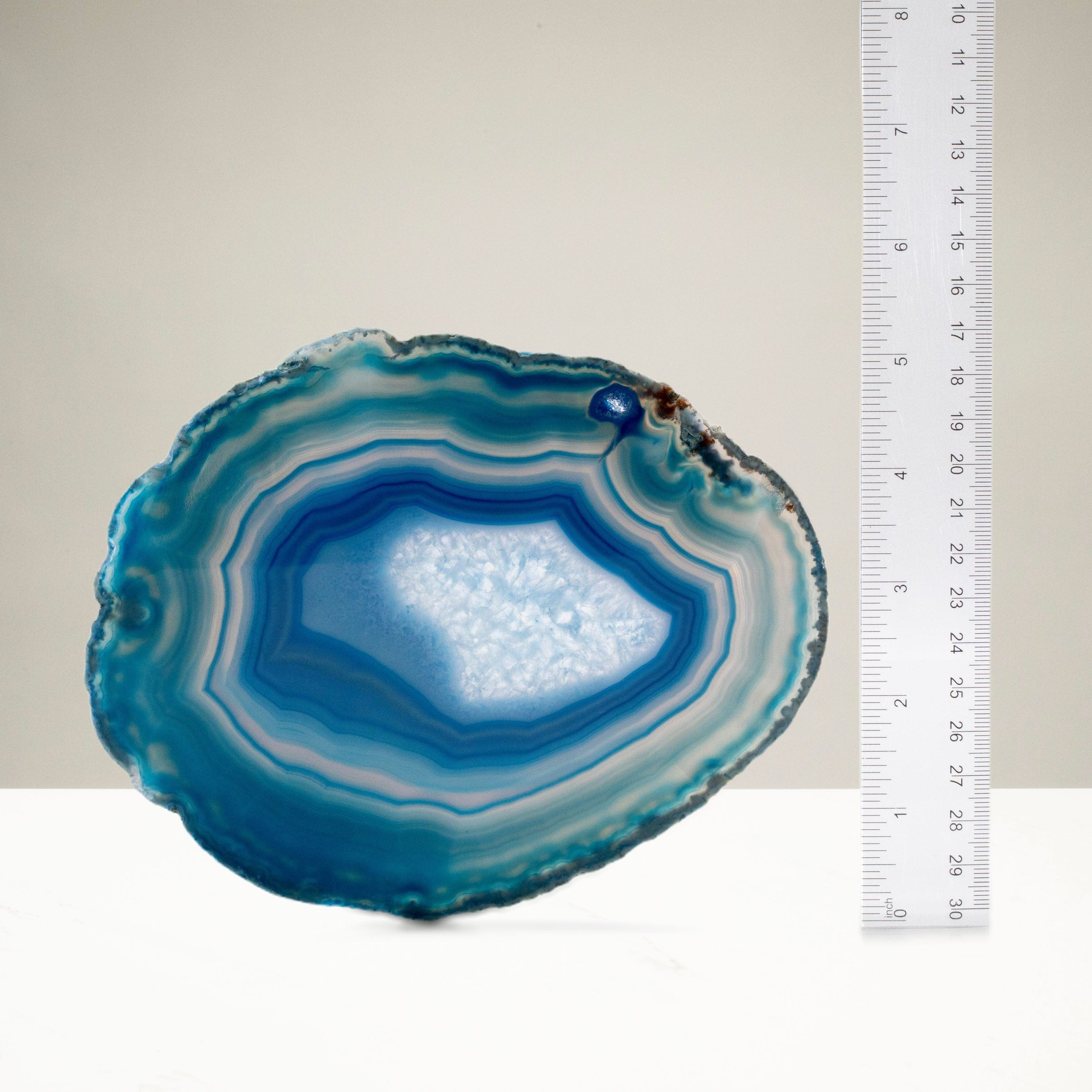 KALIFANO Agate Blue Agate Slice Drink Coaster BAS160-BE