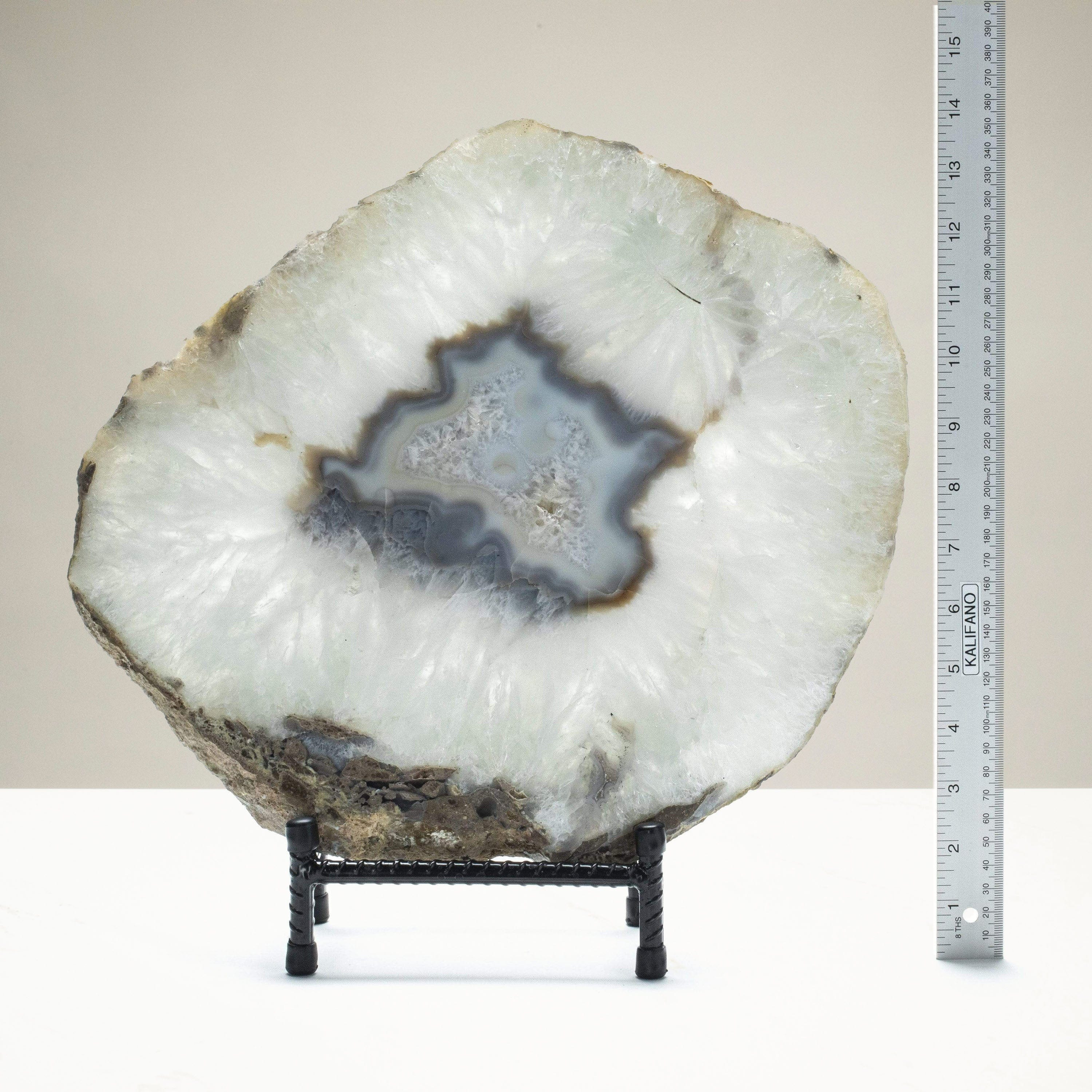 Kalifano Agate Natural Brazilian Agate & Quartz Slice - 14 in / 12 lbs BAS2600.005